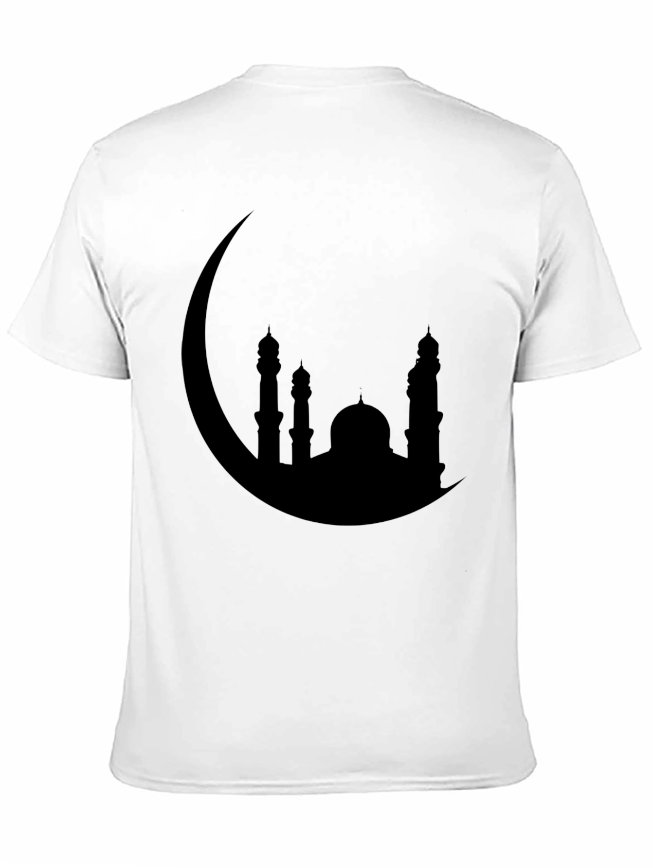 Crescent Moon Mosque Silhouette Black T-Shirt