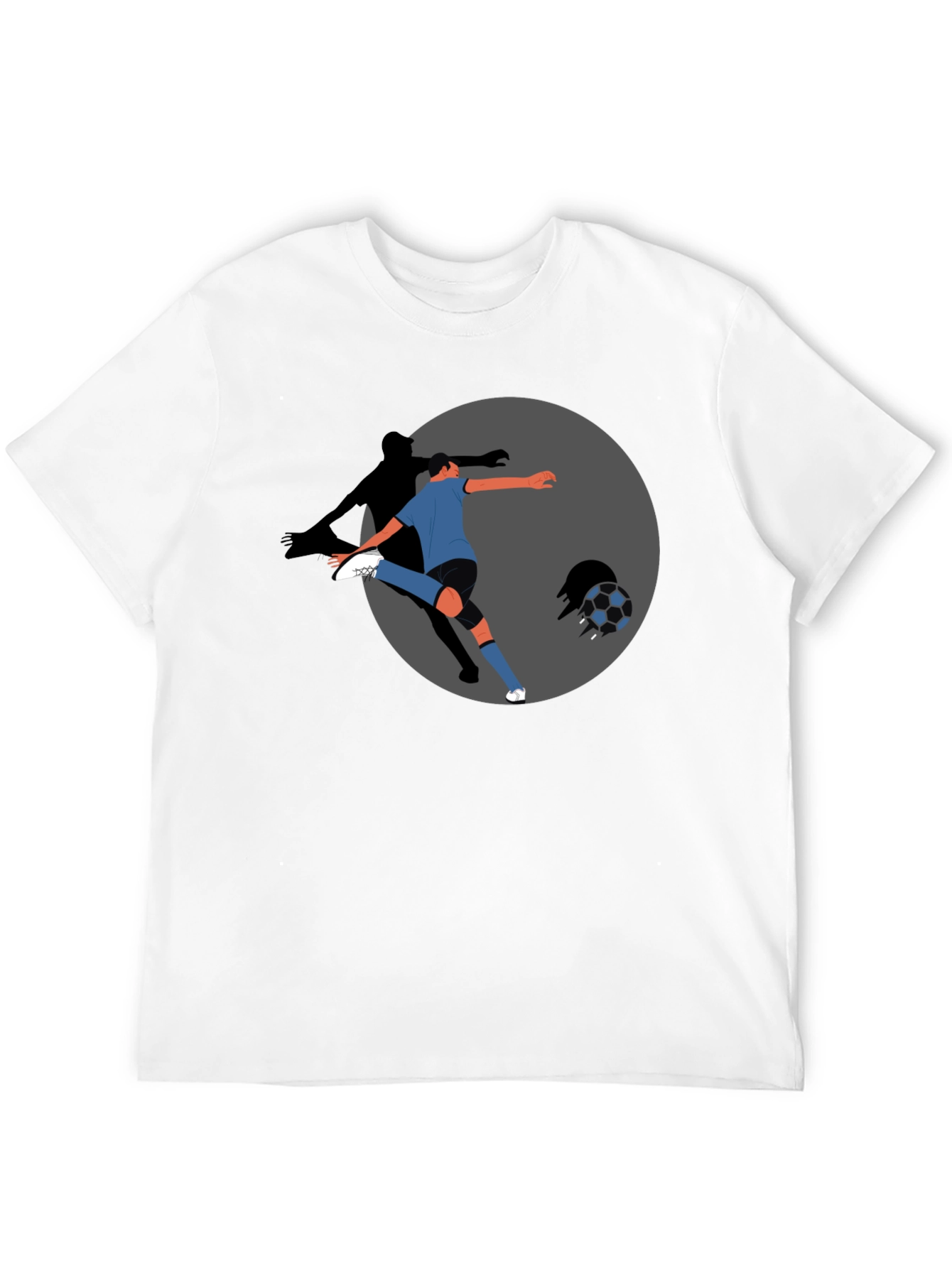 Soccer Player Graphic T-Shirt - Black