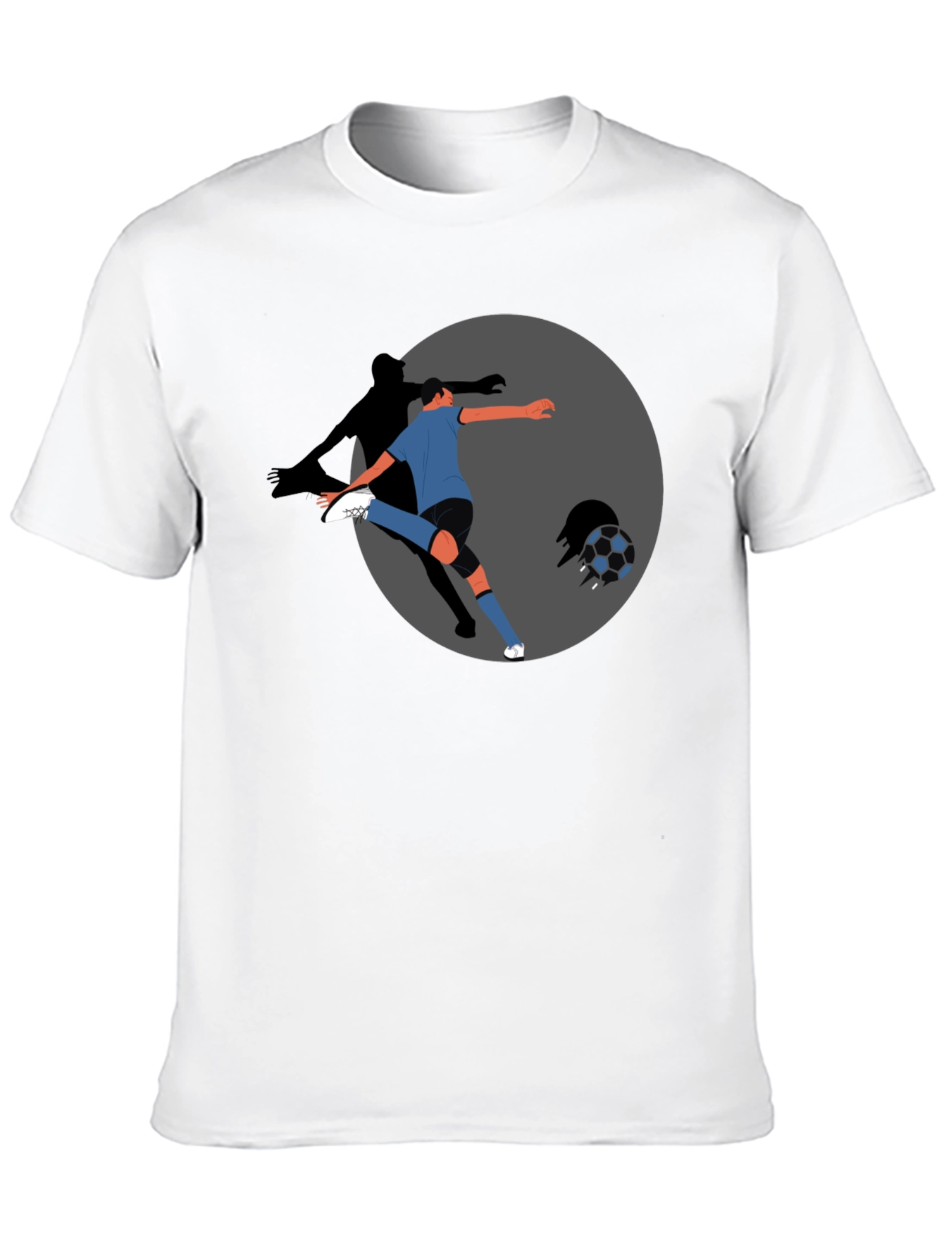Soccer Player Graphic T-Shirt - Black