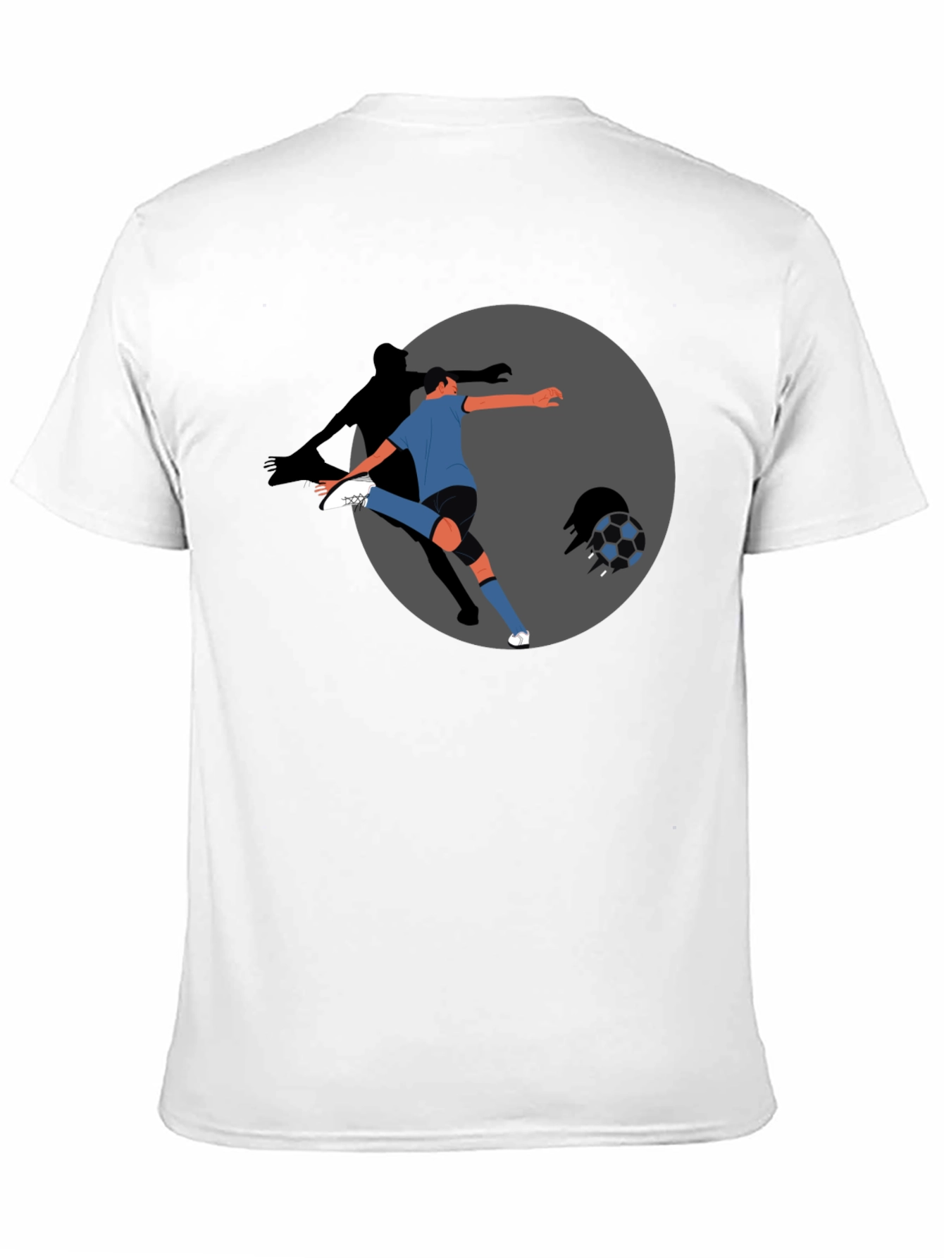 Soccer Player Graphic T-Shirt - Black