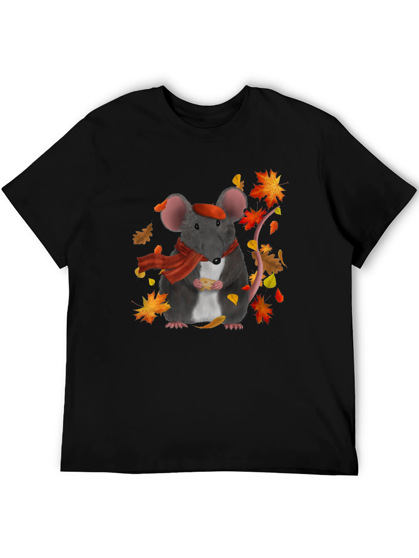 Autumn Mouse T-Shirt: Cheese Lover Edition