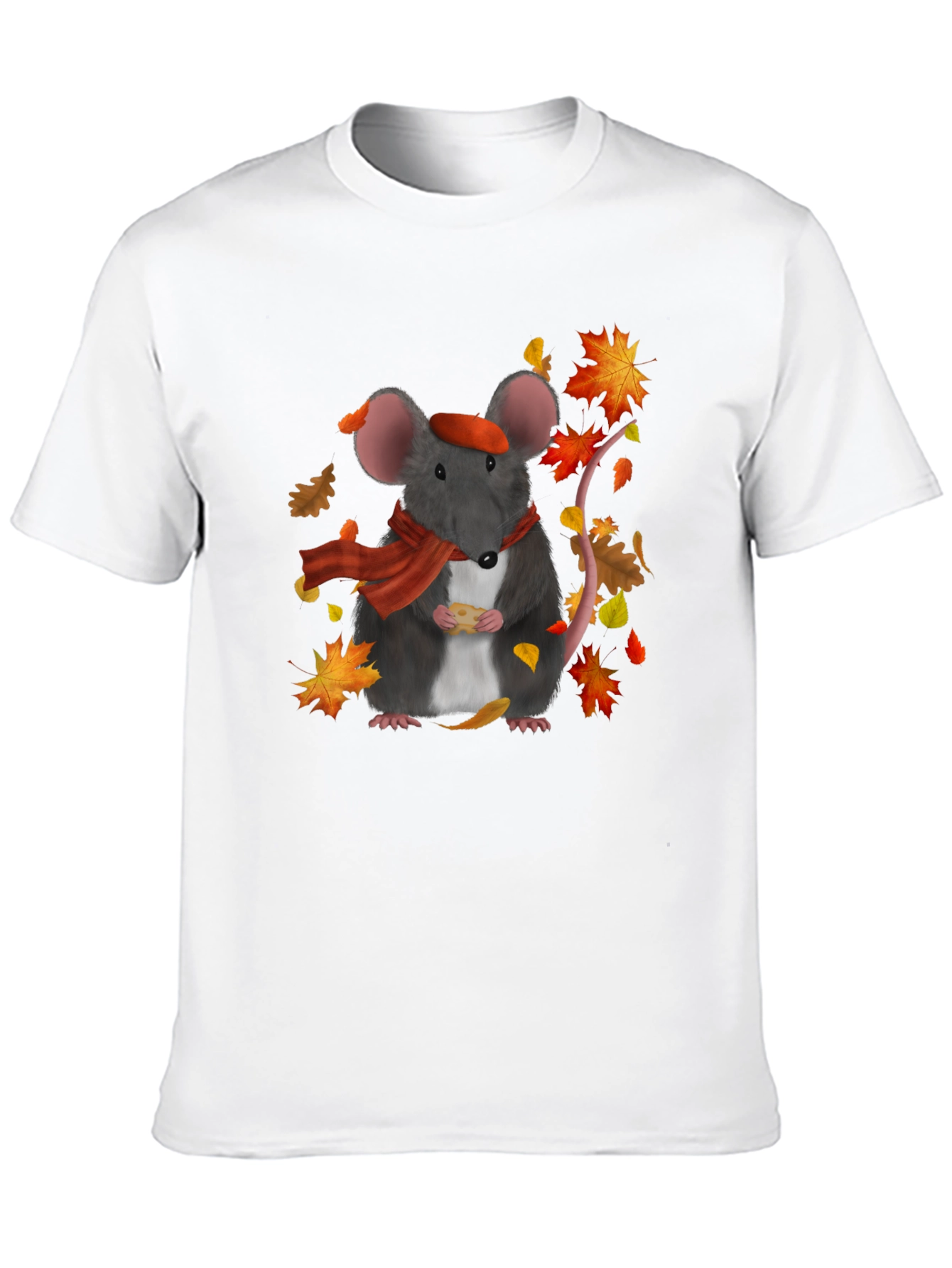 Autumn Mouse T-Shirt: Cheese Lover Edition