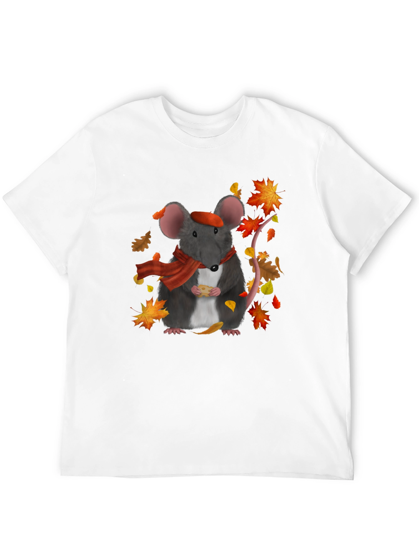 Autumn Mouse T-Shirt: Cheese Lover Edition