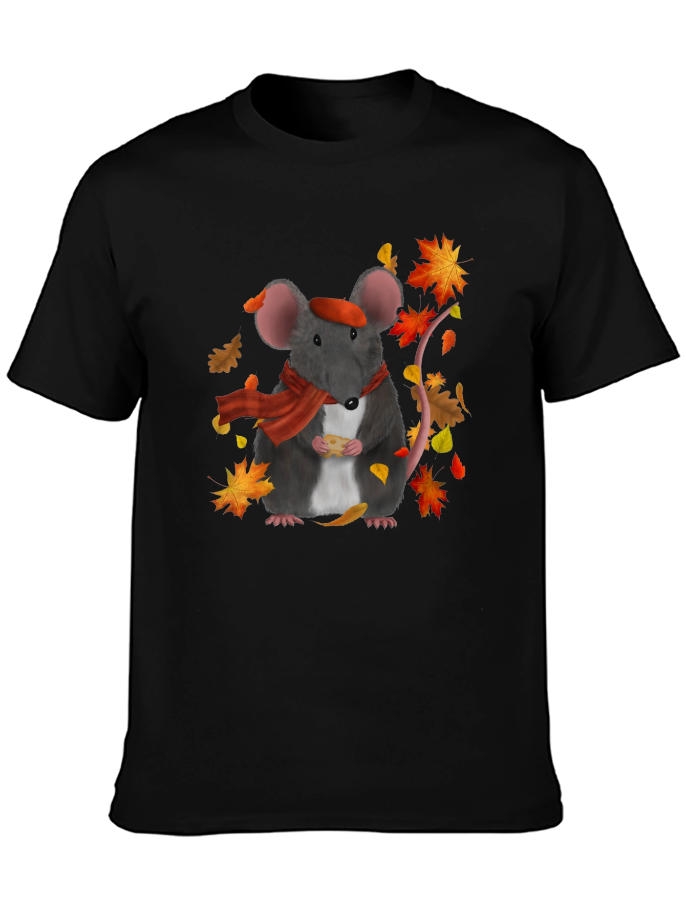 Autumn Mouse T-Shirt: Cheese Lover Edition