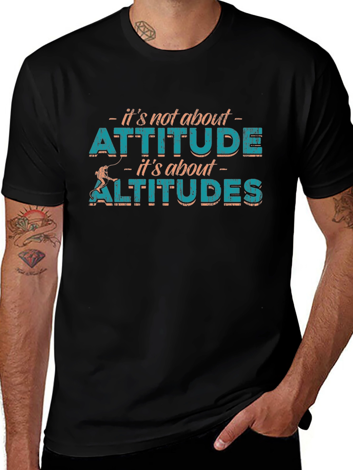 Attitude vs Altitudes Graphic Tee - Climbing Theme