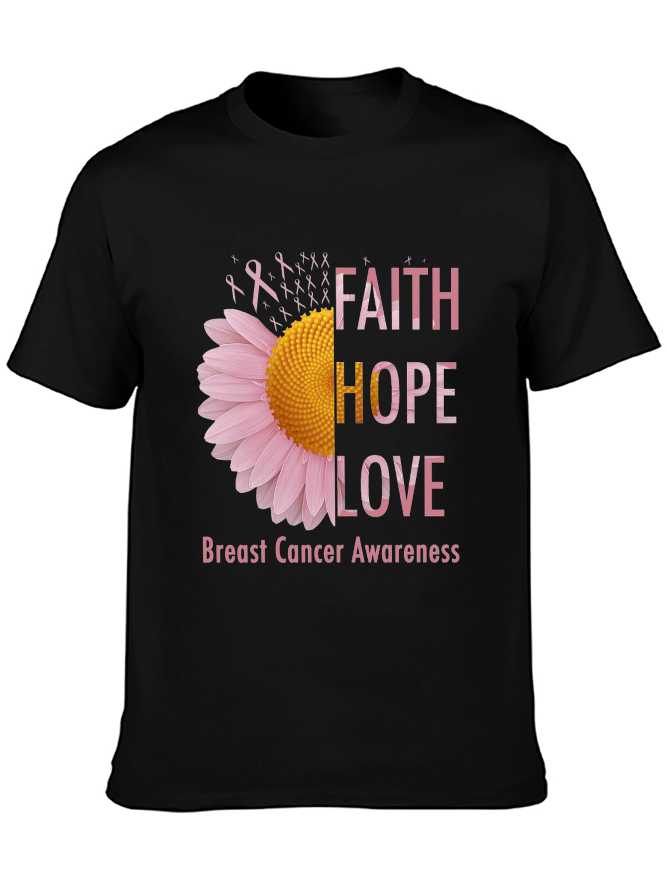 Faith Hope Love Breast Cancer Awareness T-Shirt