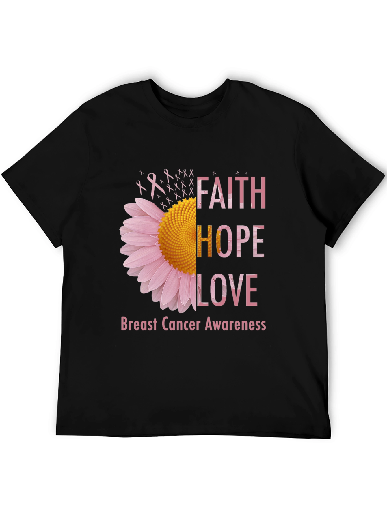 Faith Hope Love Breast Cancer Awareness T-Shirt