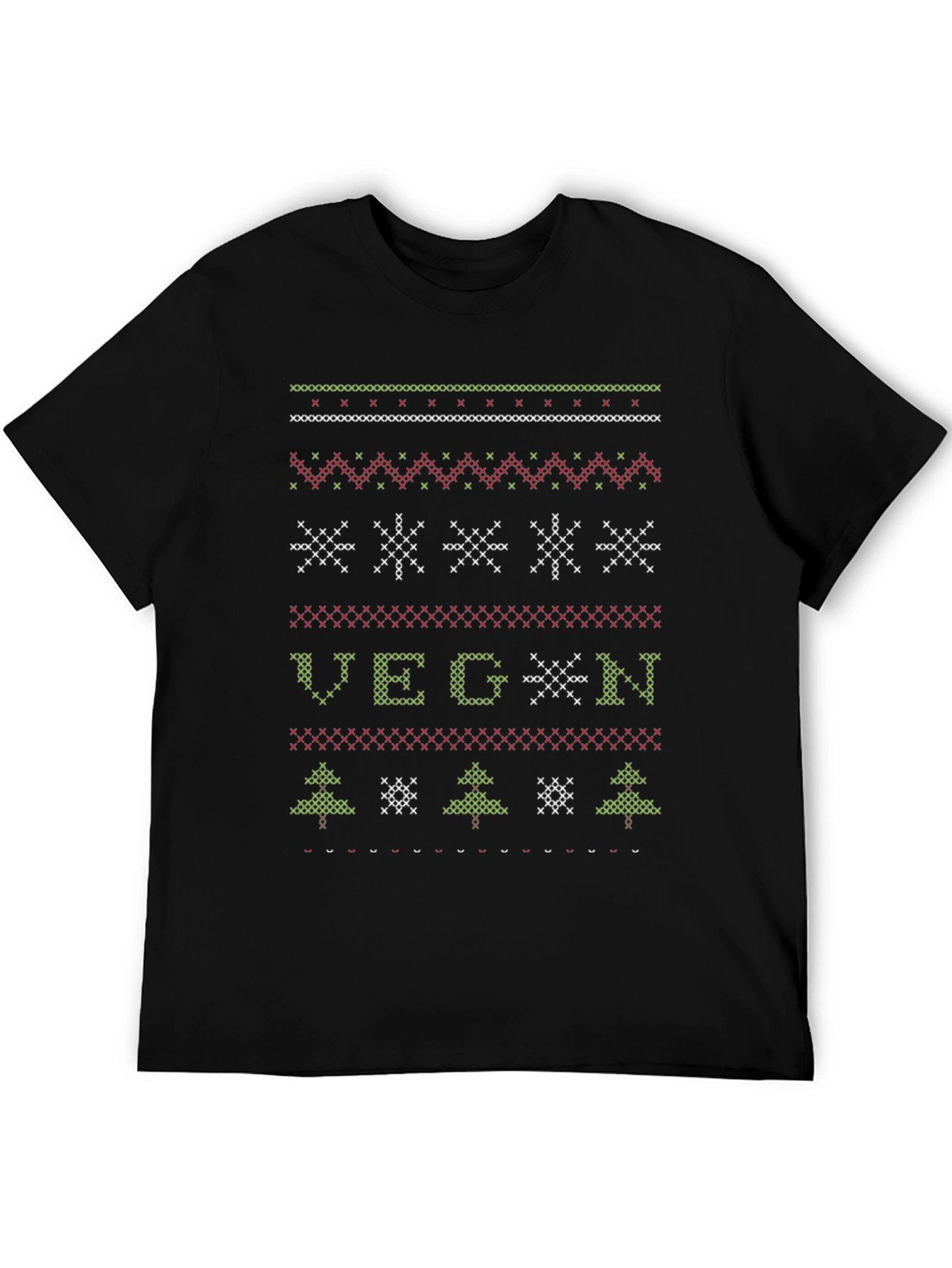 Vegan Ugly Christmas Sweater Style T-Shirt