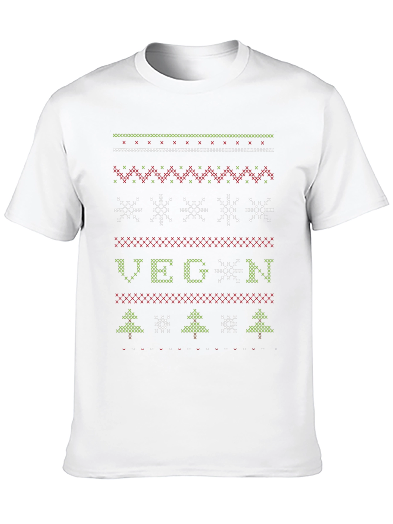 Vegan Ugly Christmas Sweater Style T-Shirt