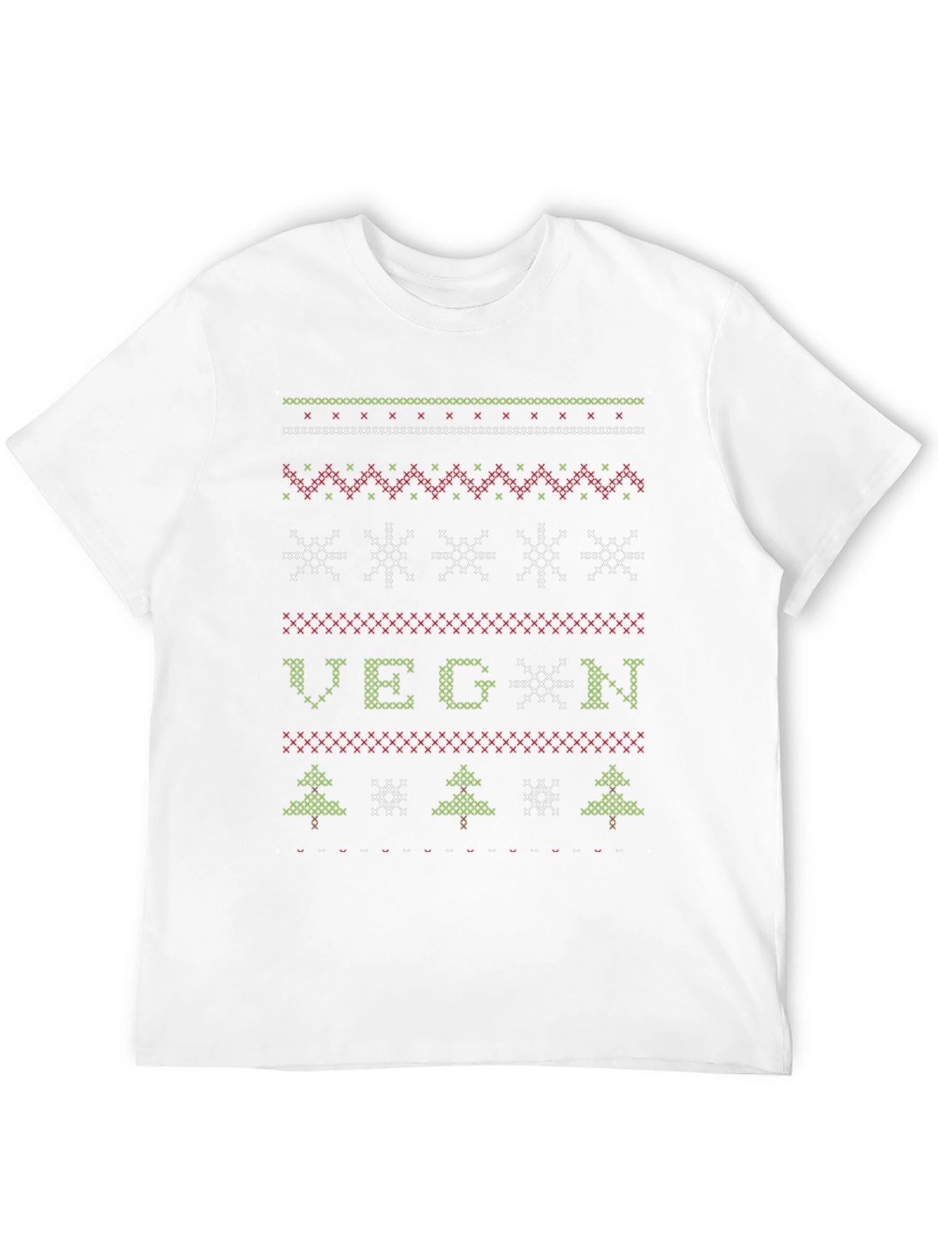 Vegan Ugly Christmas Sweater Style T-Shirt