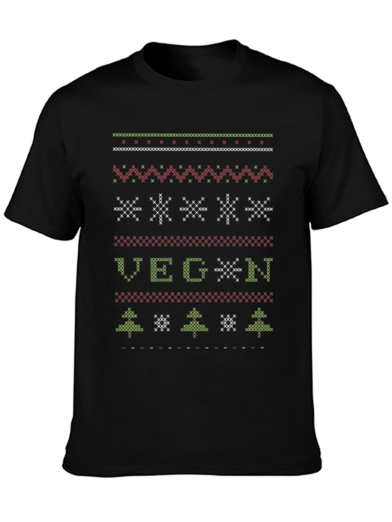 Vegan Ugly Christmas Sweater Style T-Shirt