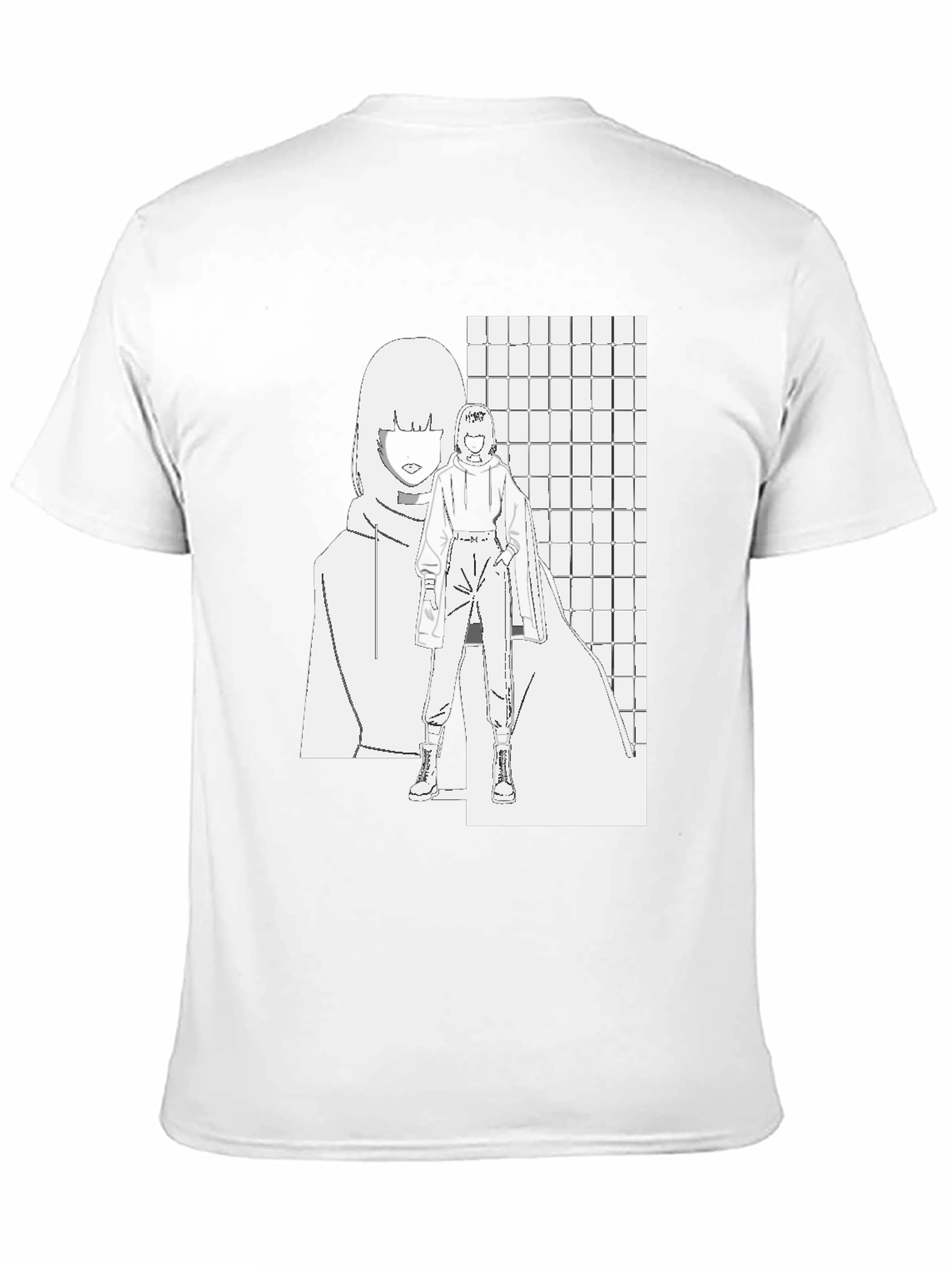 Anime Style Graphic Print Black T-Shirt