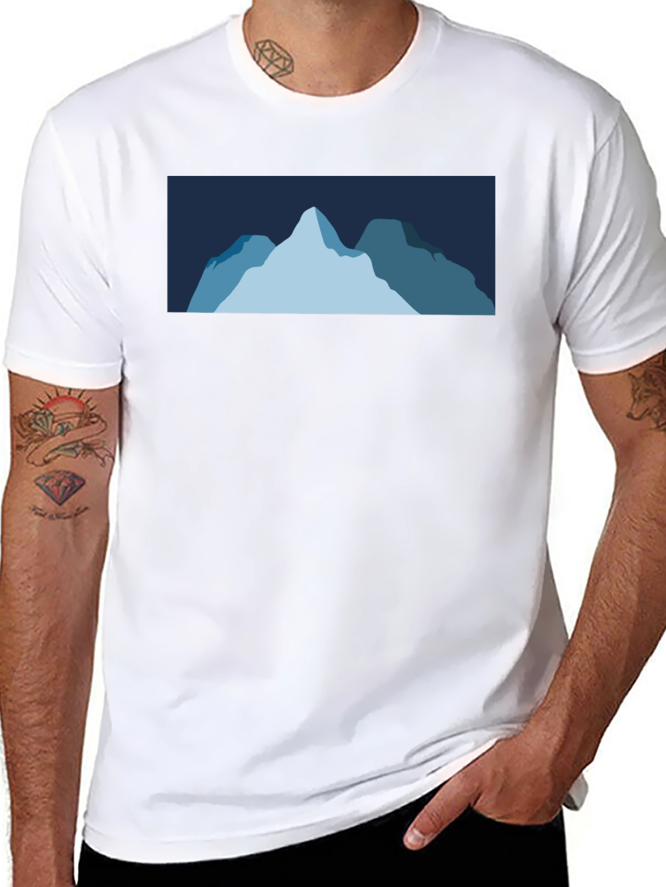 Mountain Graphic Tee - Black Cotton Blend