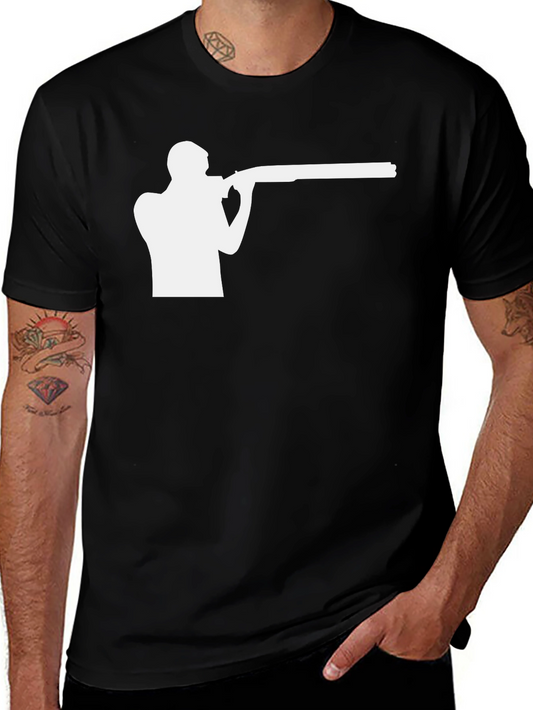 Clay Pigeon Shooting Graphic Tee - Black