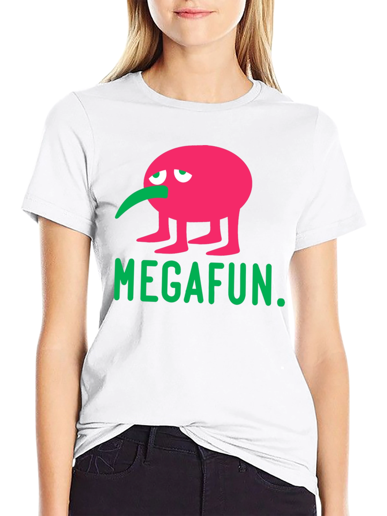 MEGAFUN Pink Character Graphic T-Shirt