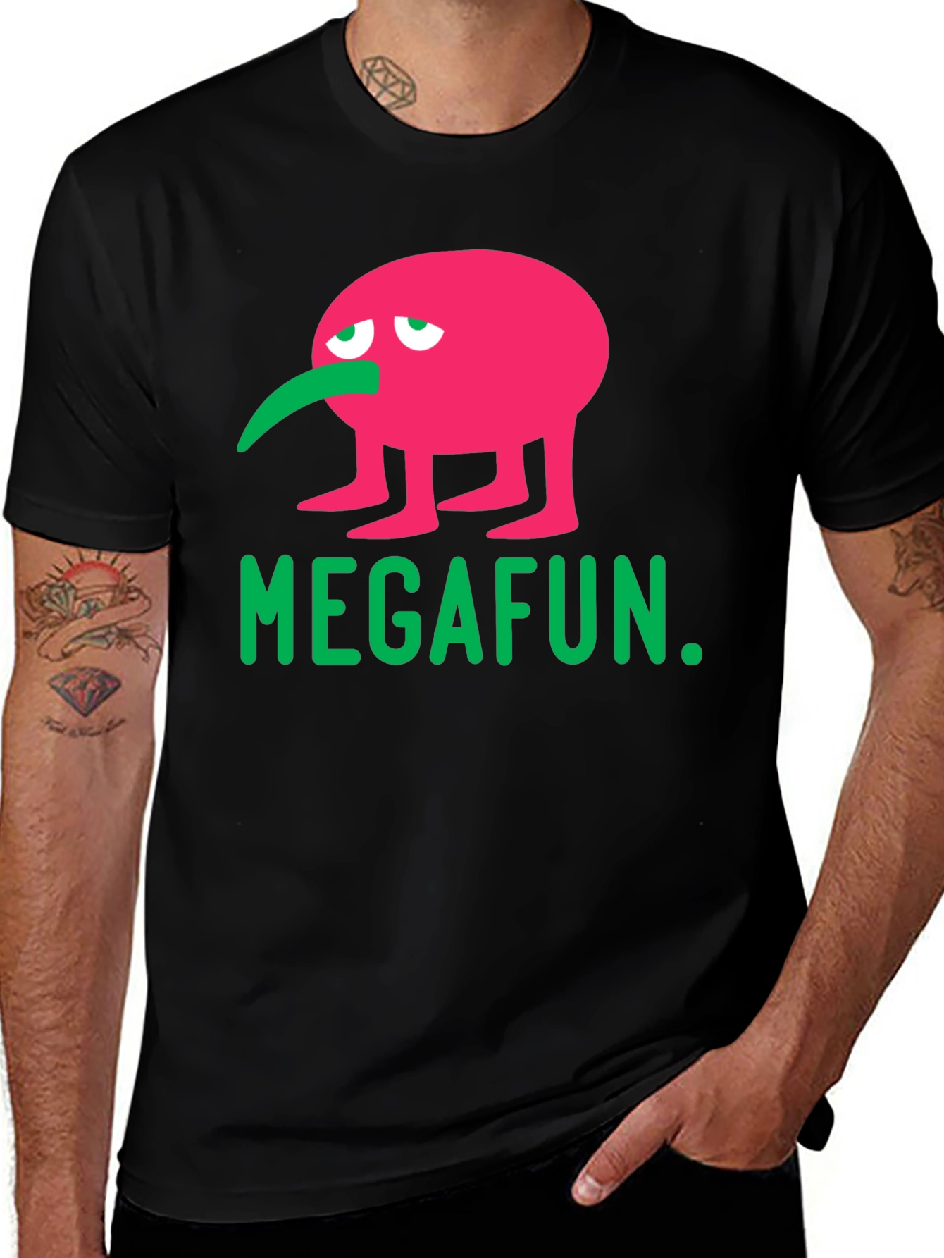 MEGAFUN Pink Character Graphic T-Shirt