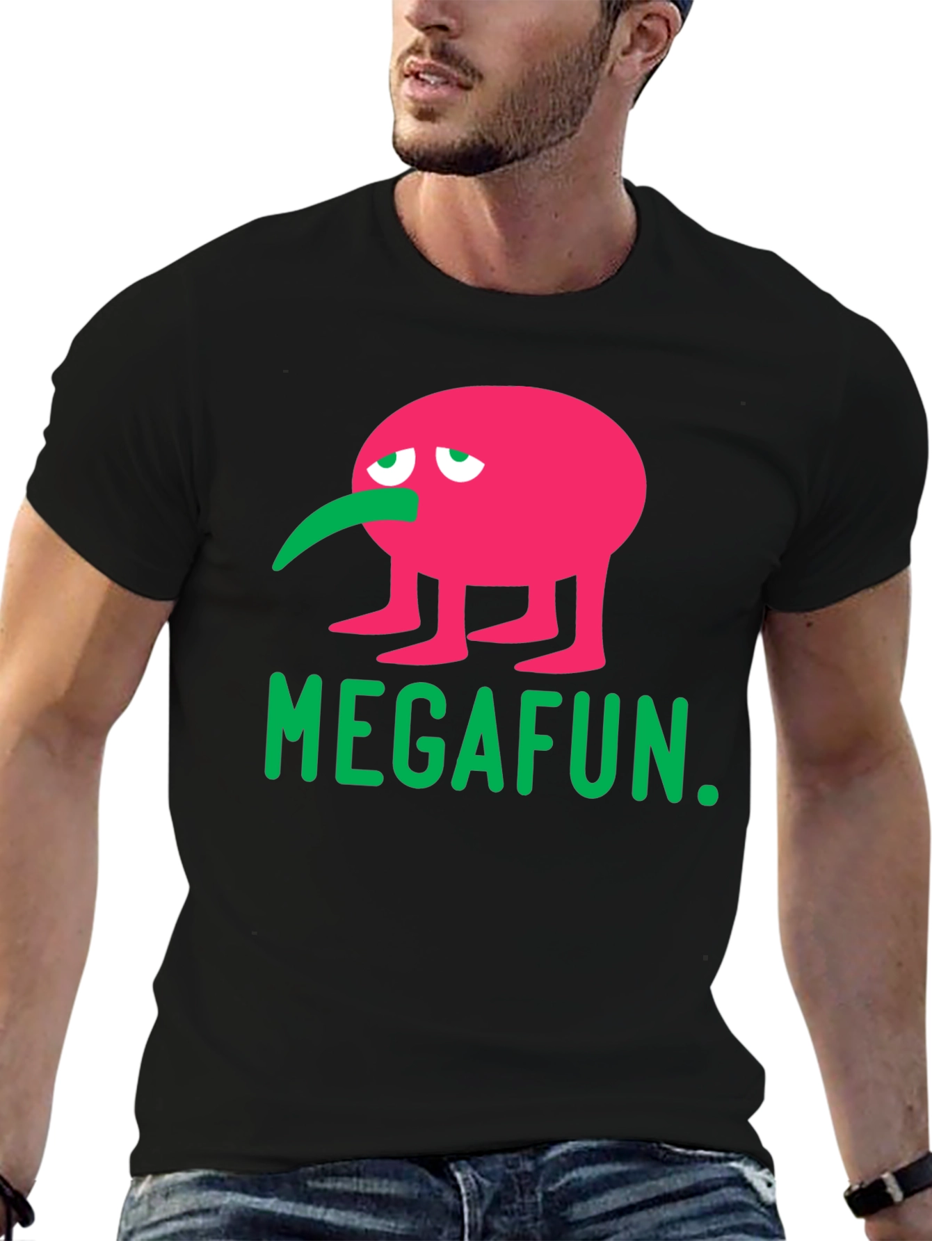 MEGAFUN Pink Character Graphic T-Shirt