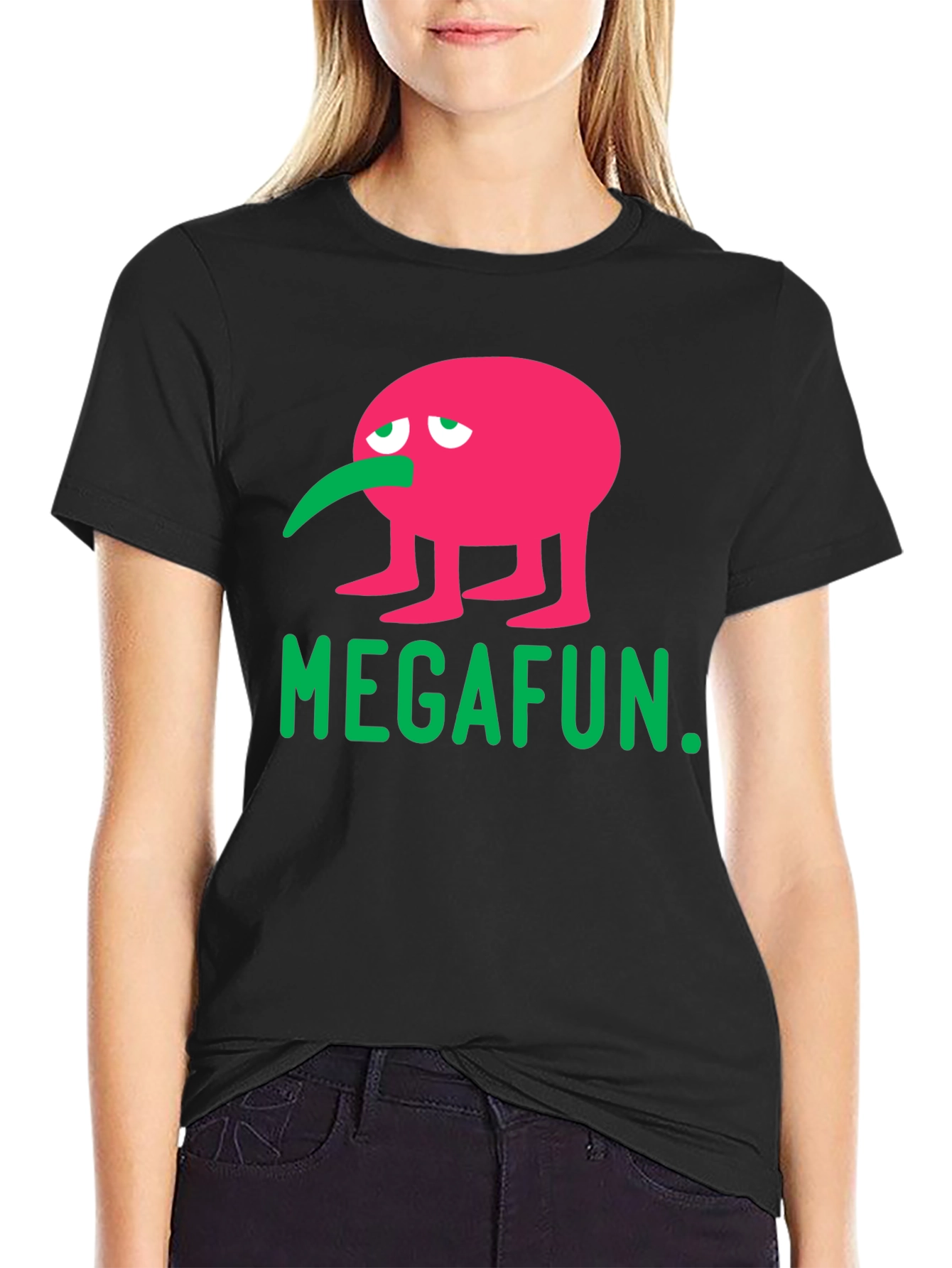 MEGAFUN Pink Character Graphic T-Shirt