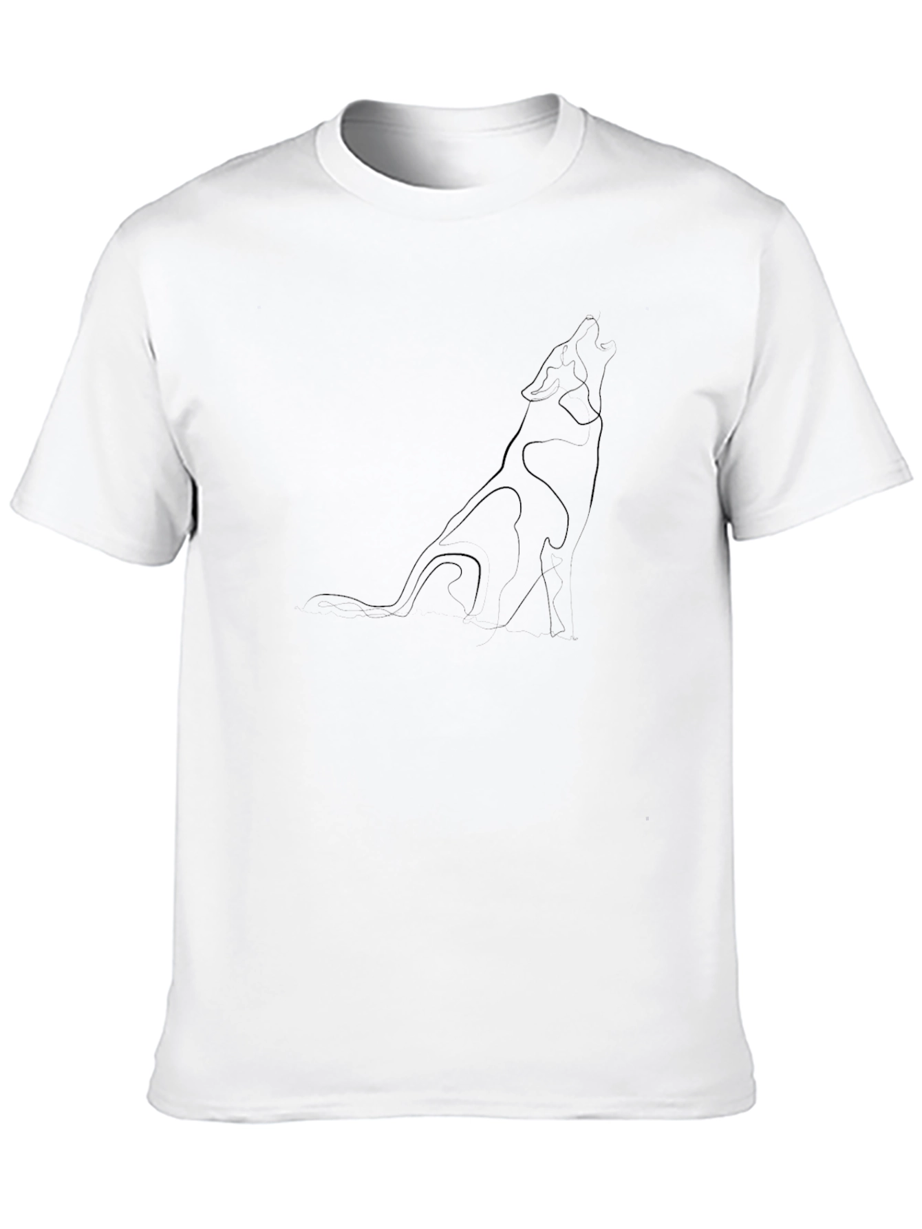 Minimalist Wolf Graphic Black T-Shirt