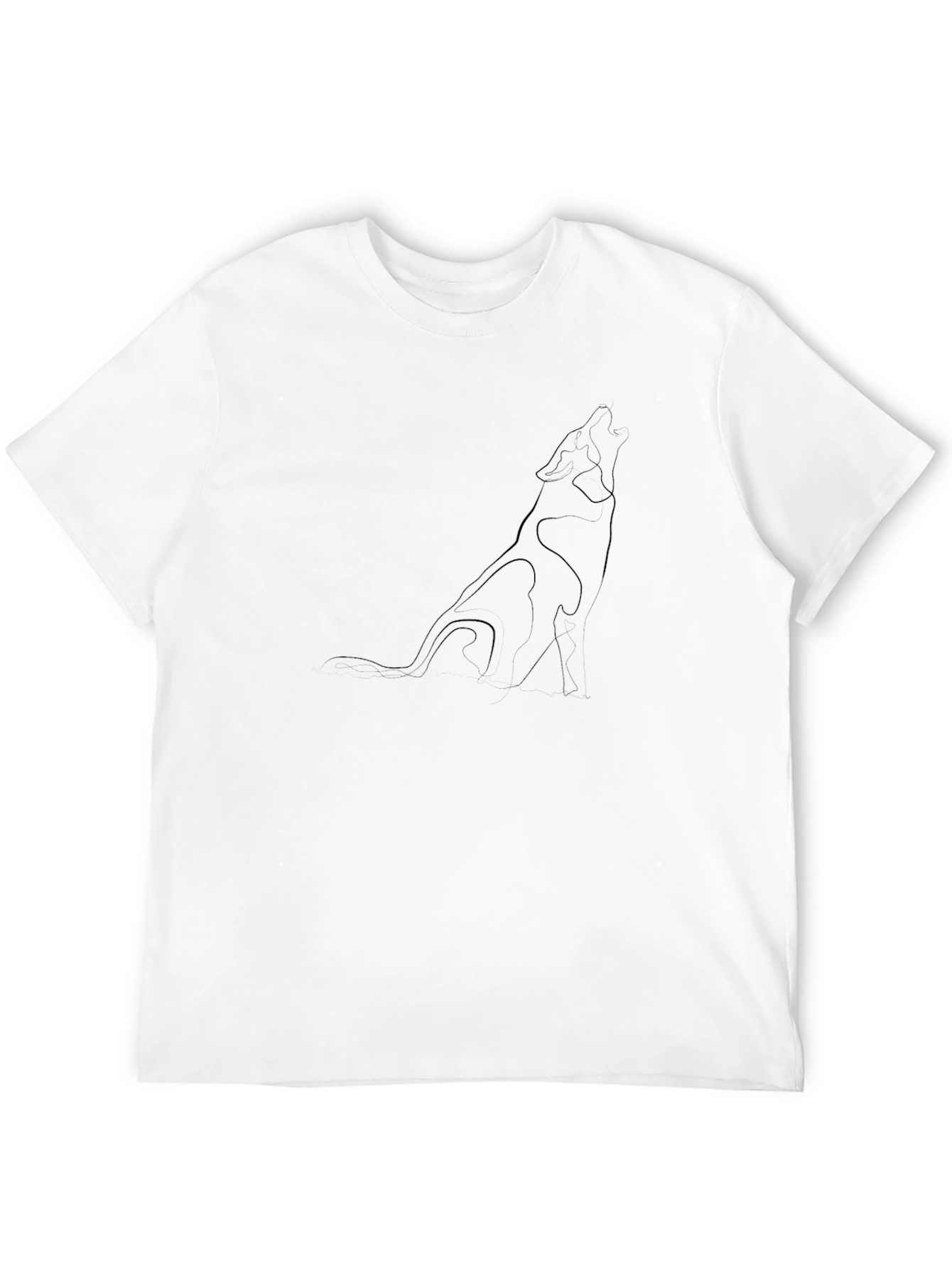 Minimalist Wolf Graphic Black T-Shirt