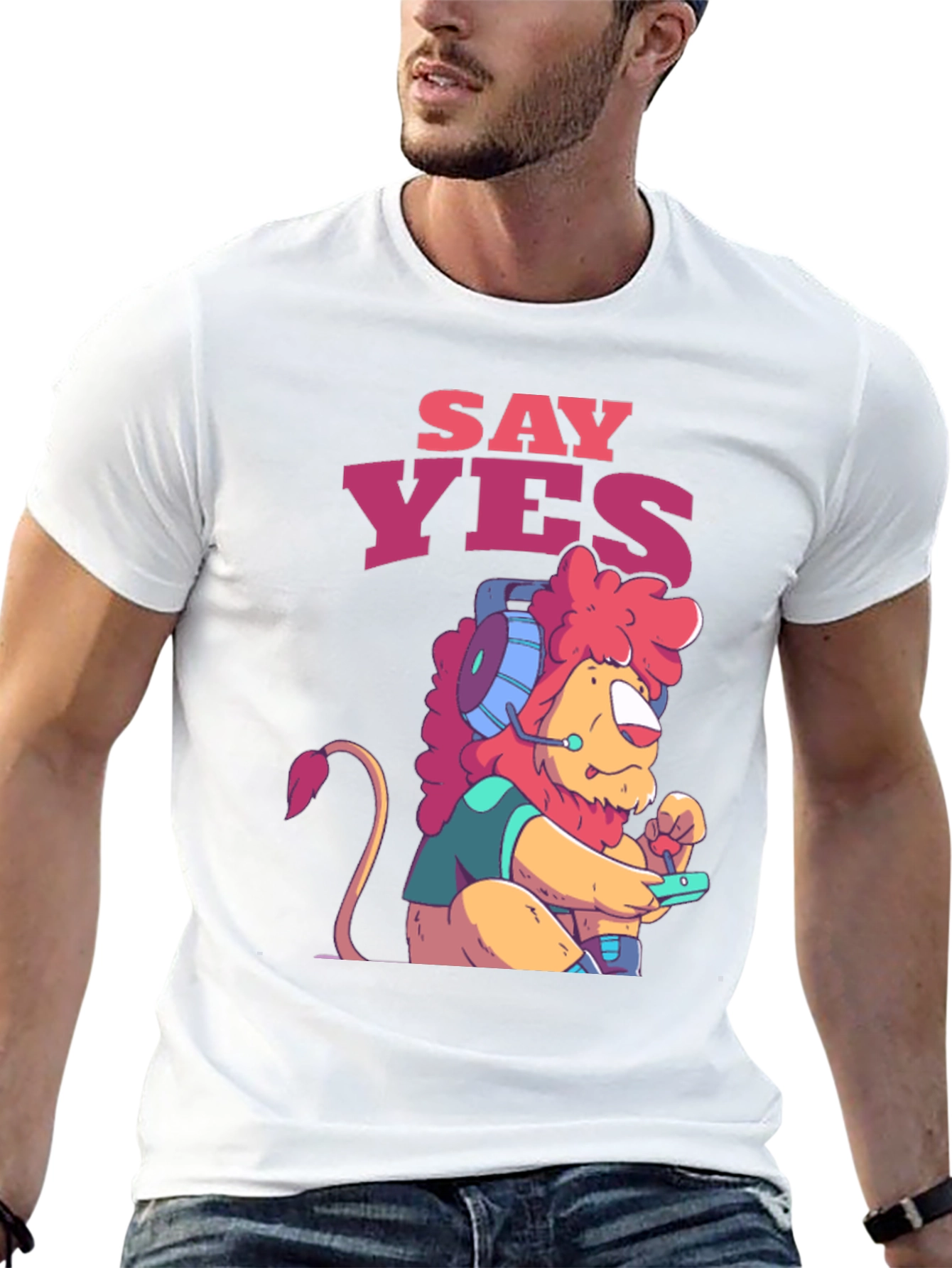 Say Yes Gaming Lion Graphic Tee - Unisex T-Shirt
