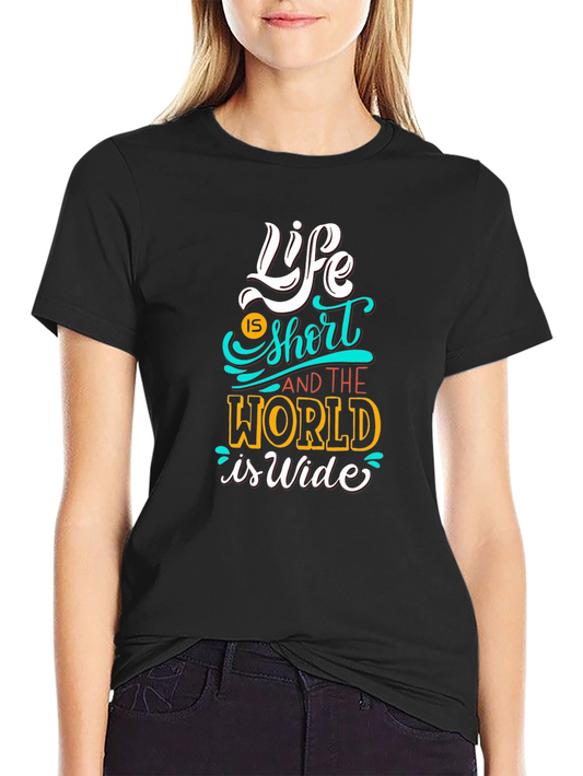 Life is Short Graphic Tee - Black Cotton T-Shirt