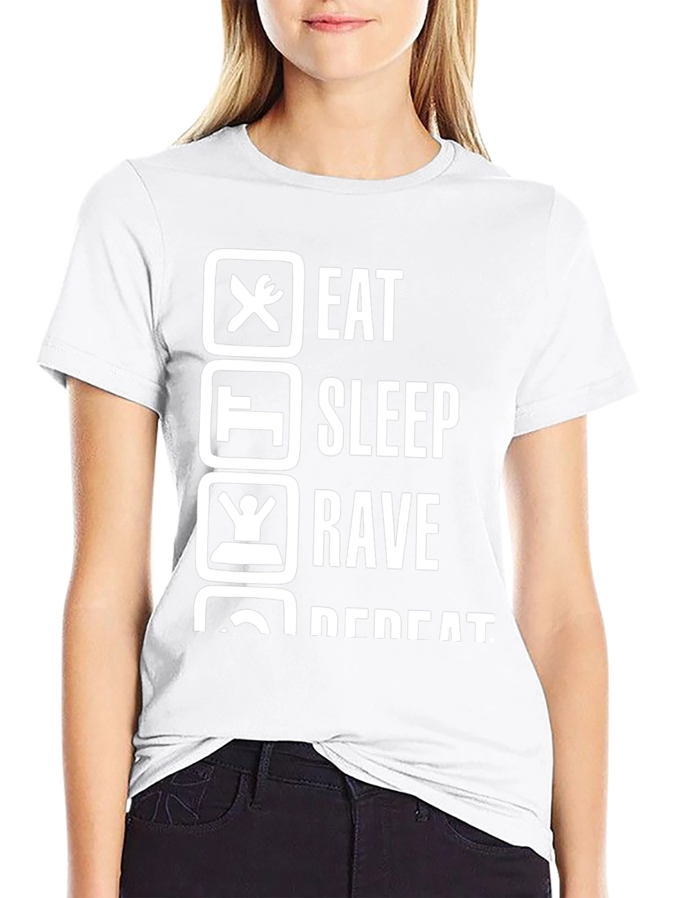 Eat Sleep Rave Repeat Graphic T-Shirt