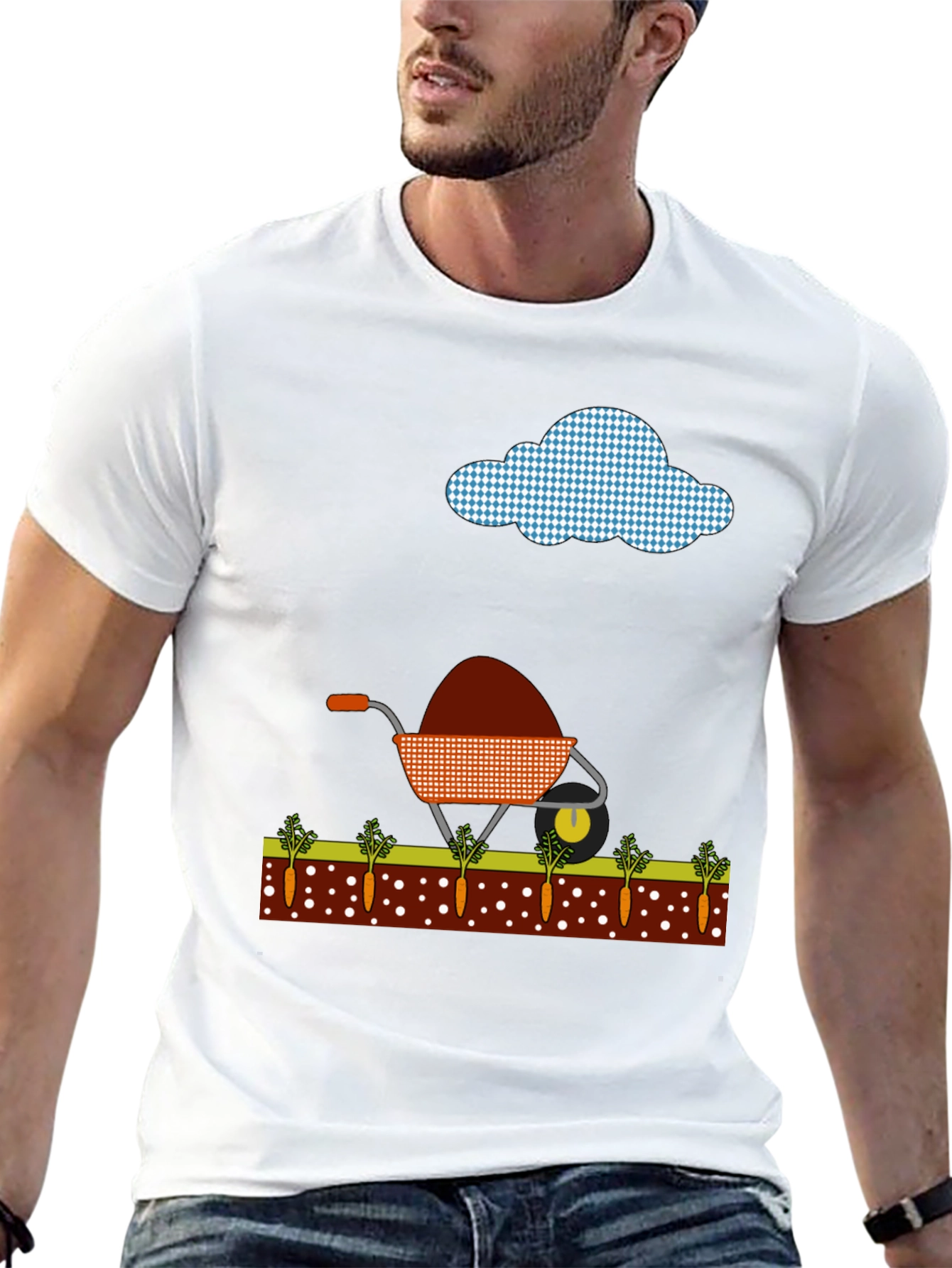 Gardening Fun Tee - Wheelbarrow & Carrot Design