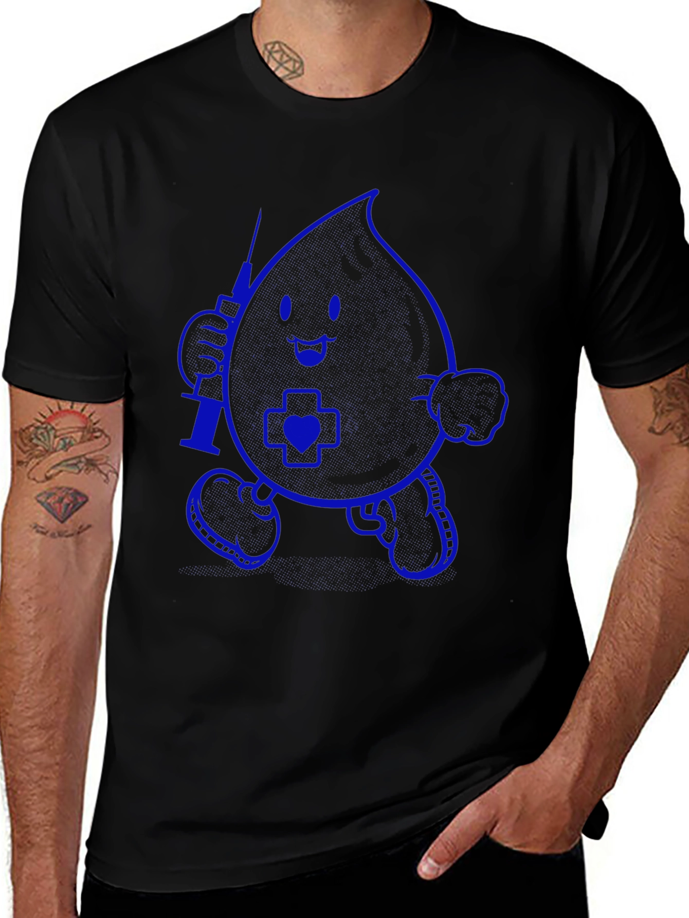 Cartoon Blood Drop Nurse T-Shirt