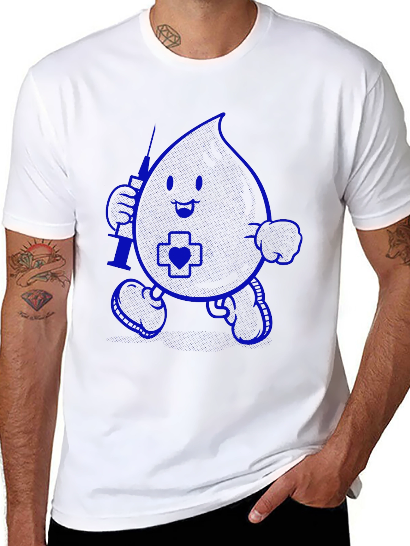 Cartoon Blood Drop Nurse T-Shirt