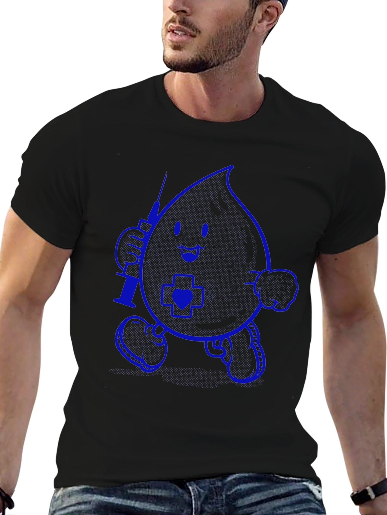 Cartoon Blood Drop Nurse T-Shirt