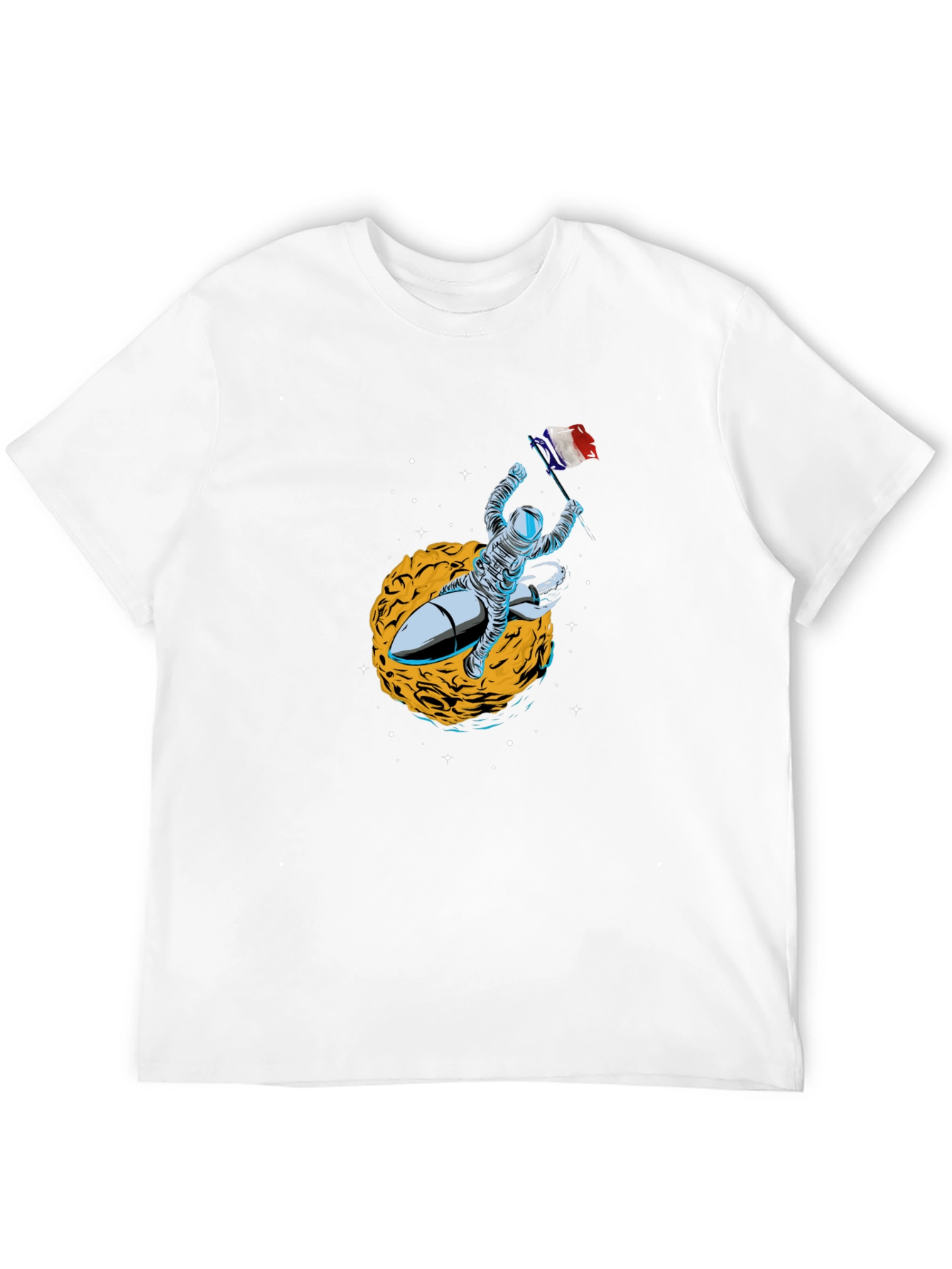 Astronaut Rocket Black T-Shirt