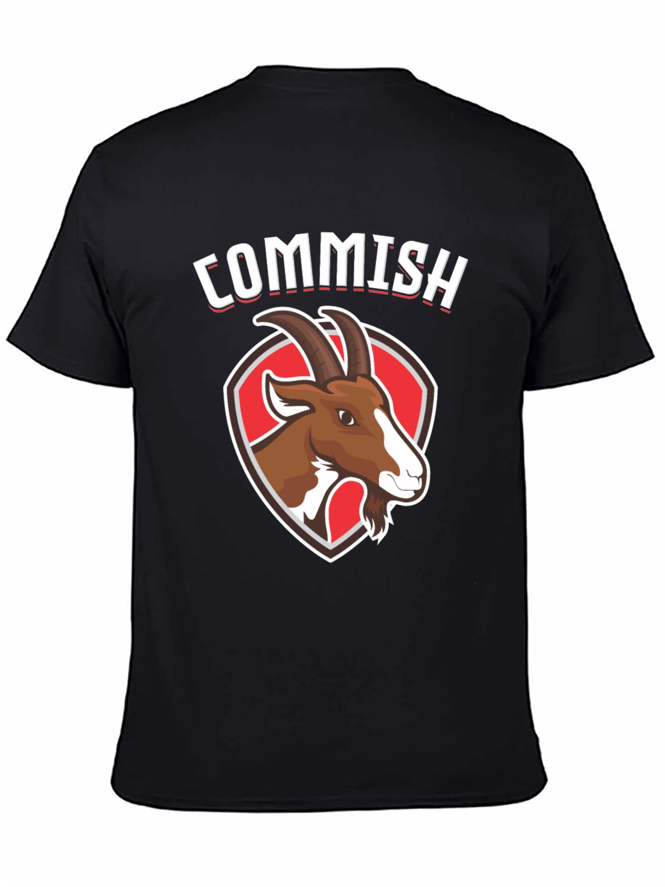 Commish Goat Graphic Tee - Black Cotton T-Shirt
