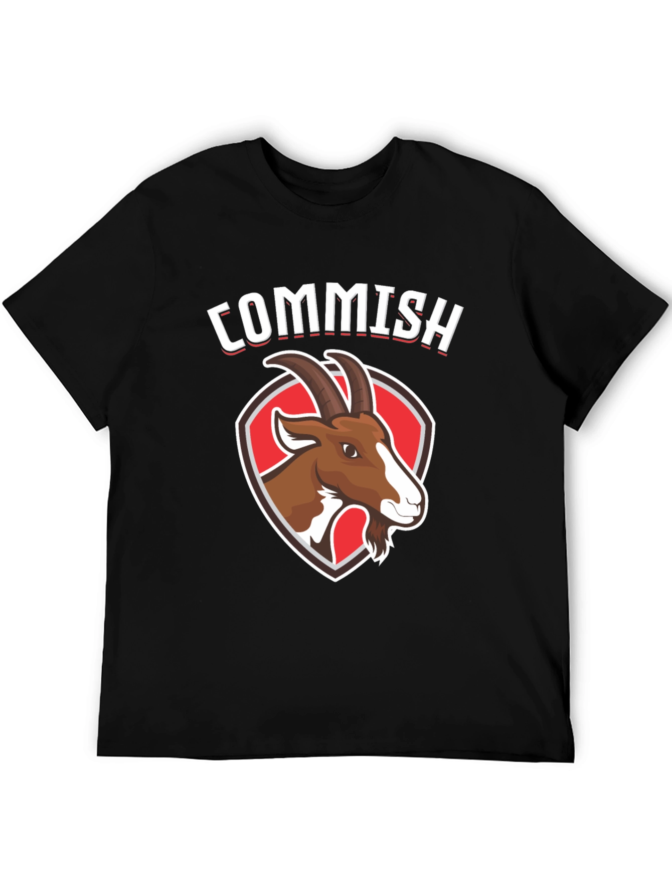 Commish Goat Graphic Tee - Black Cotton T-Shirt