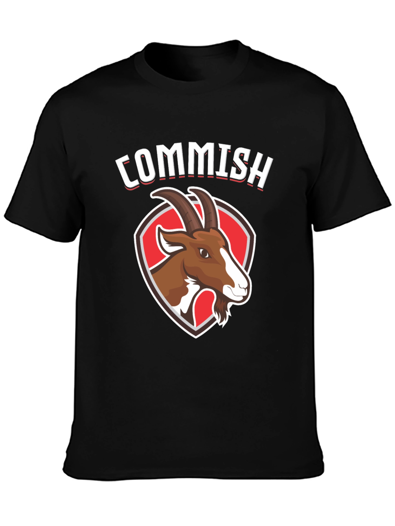 Commish Goat Graphic Tee - Black Cotton T-Shirt