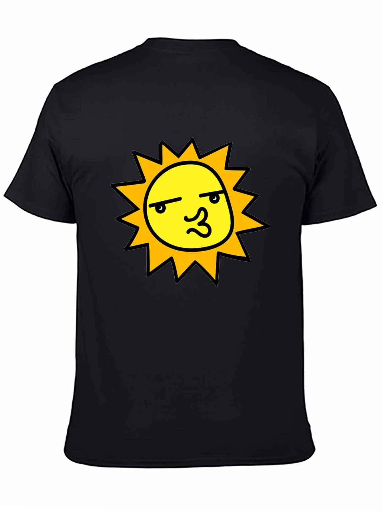 Funny Sun Graphic Black T-Shirt