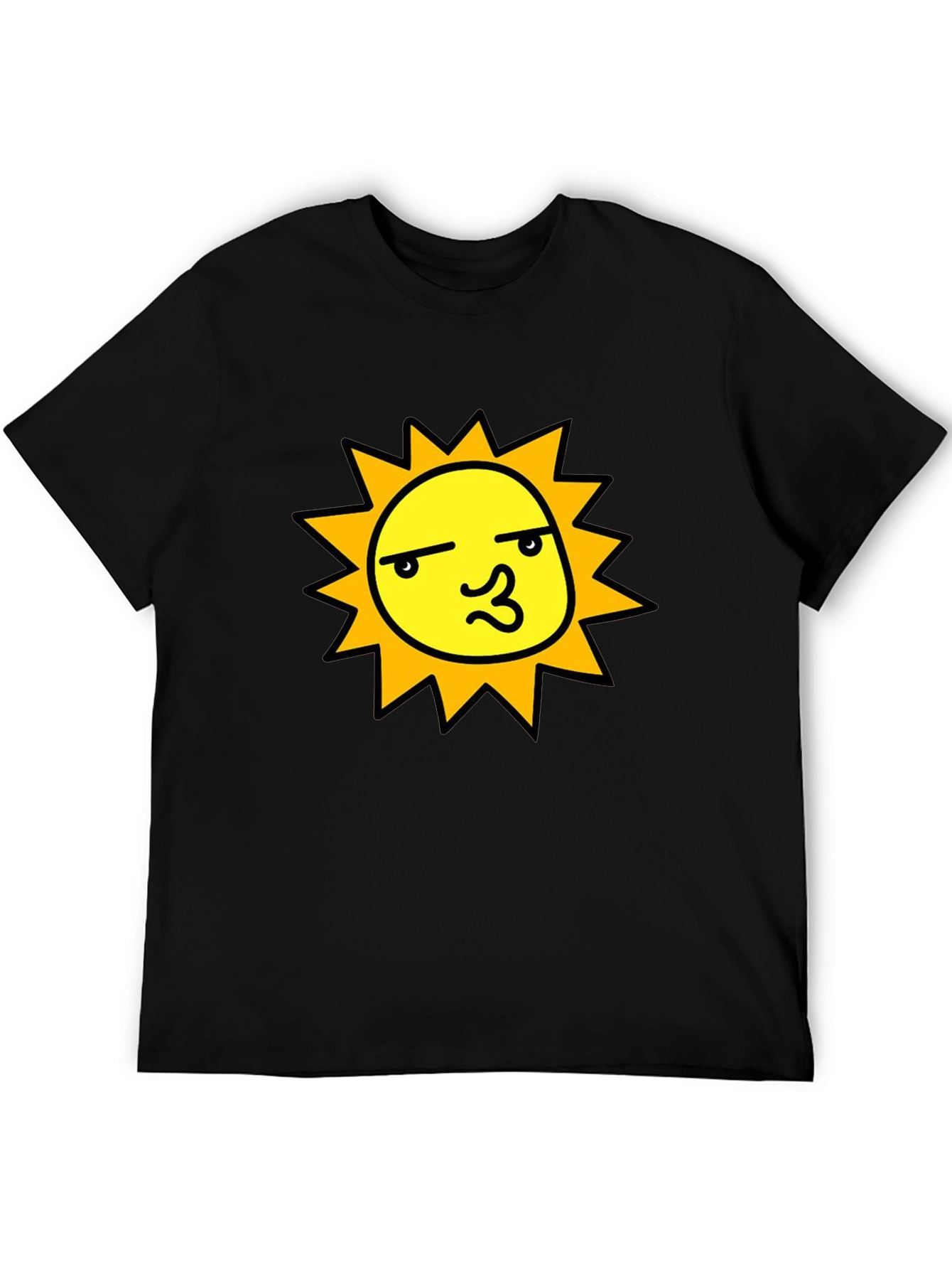 Funny Sun Graphic Black T-Shirt