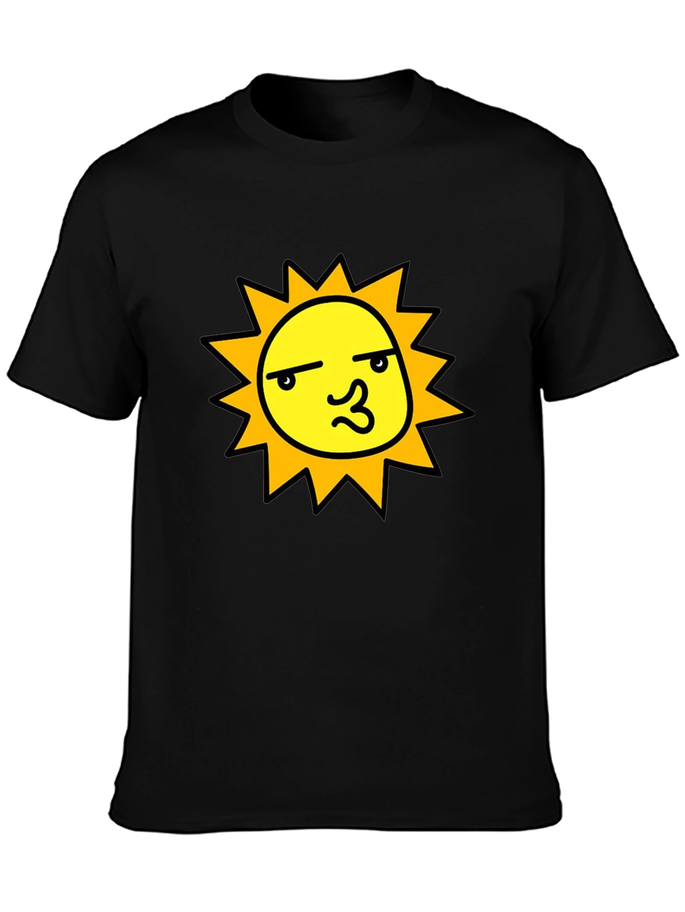 Funny Sun Graphic Black T-Shirt