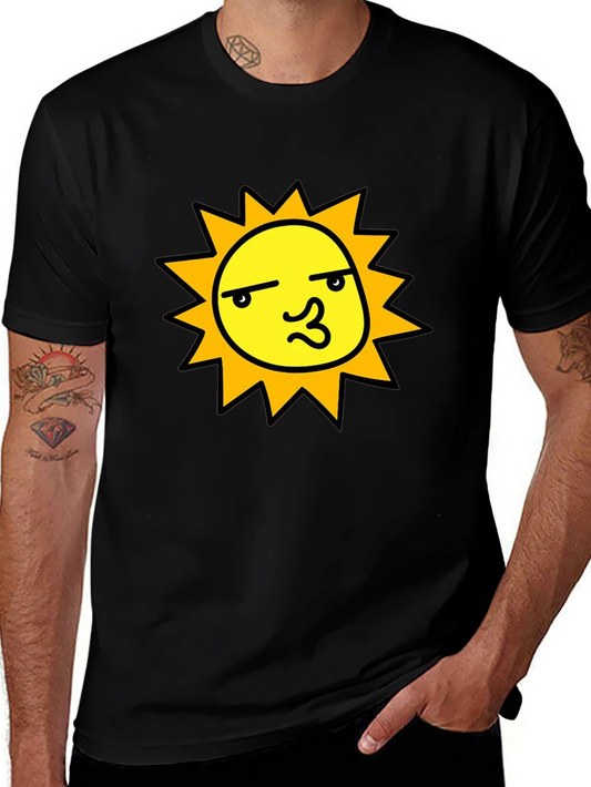 Funny Sun Graphic Black T-Shirt