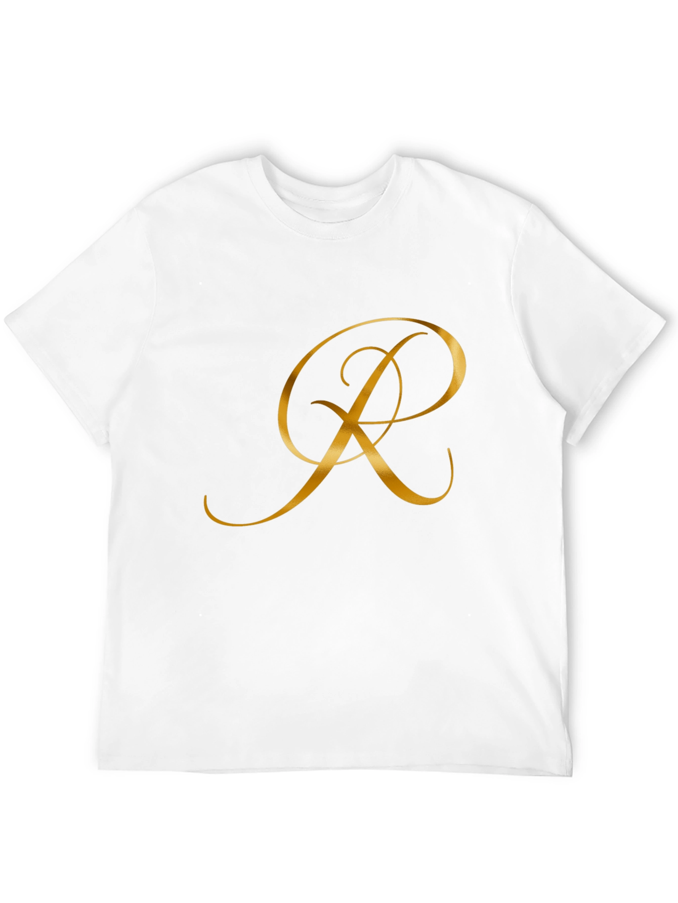 Elegant Initial R Black T-Shirt