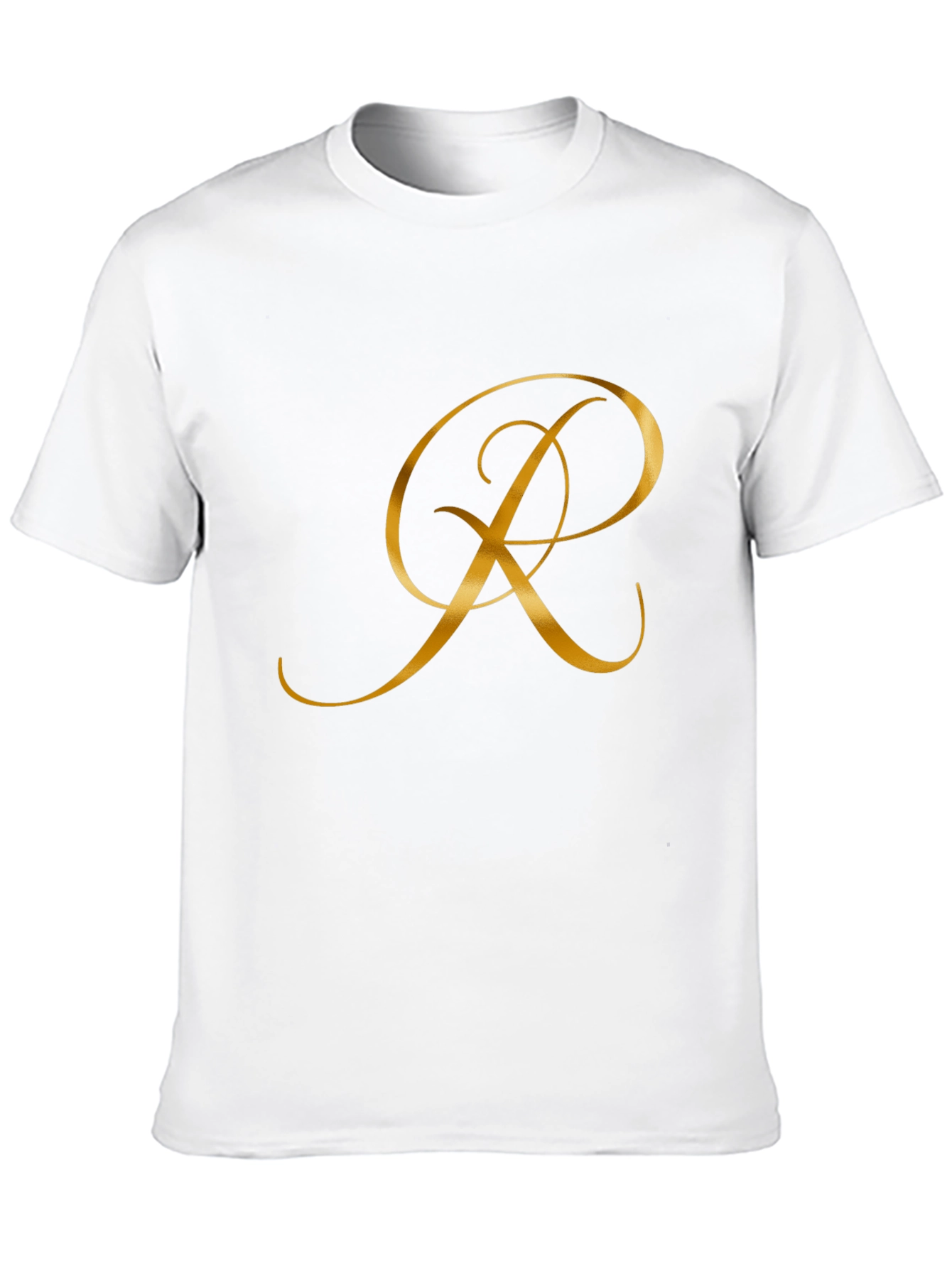 Elegant Initial R Black T-Shirt
