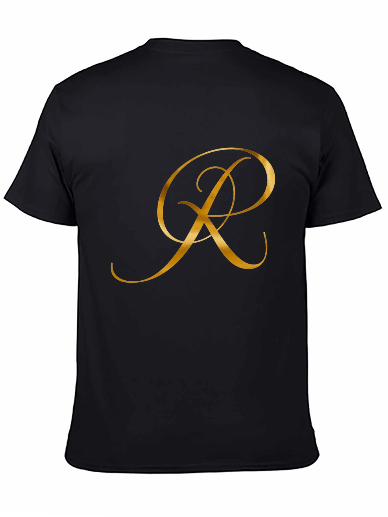 Elegant Initial R Black T-Shirt