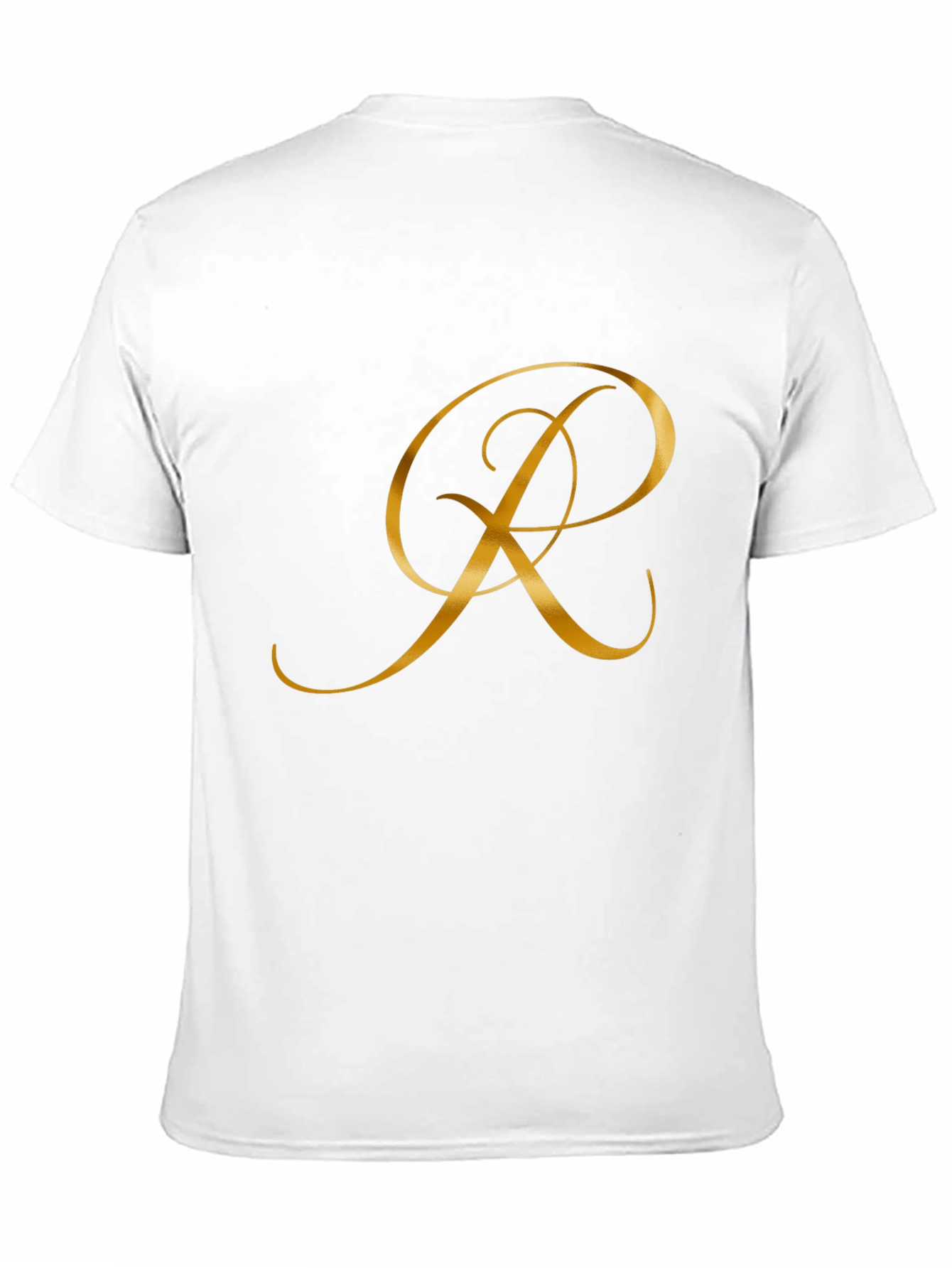 Elegant Initial R Black T-Shirt