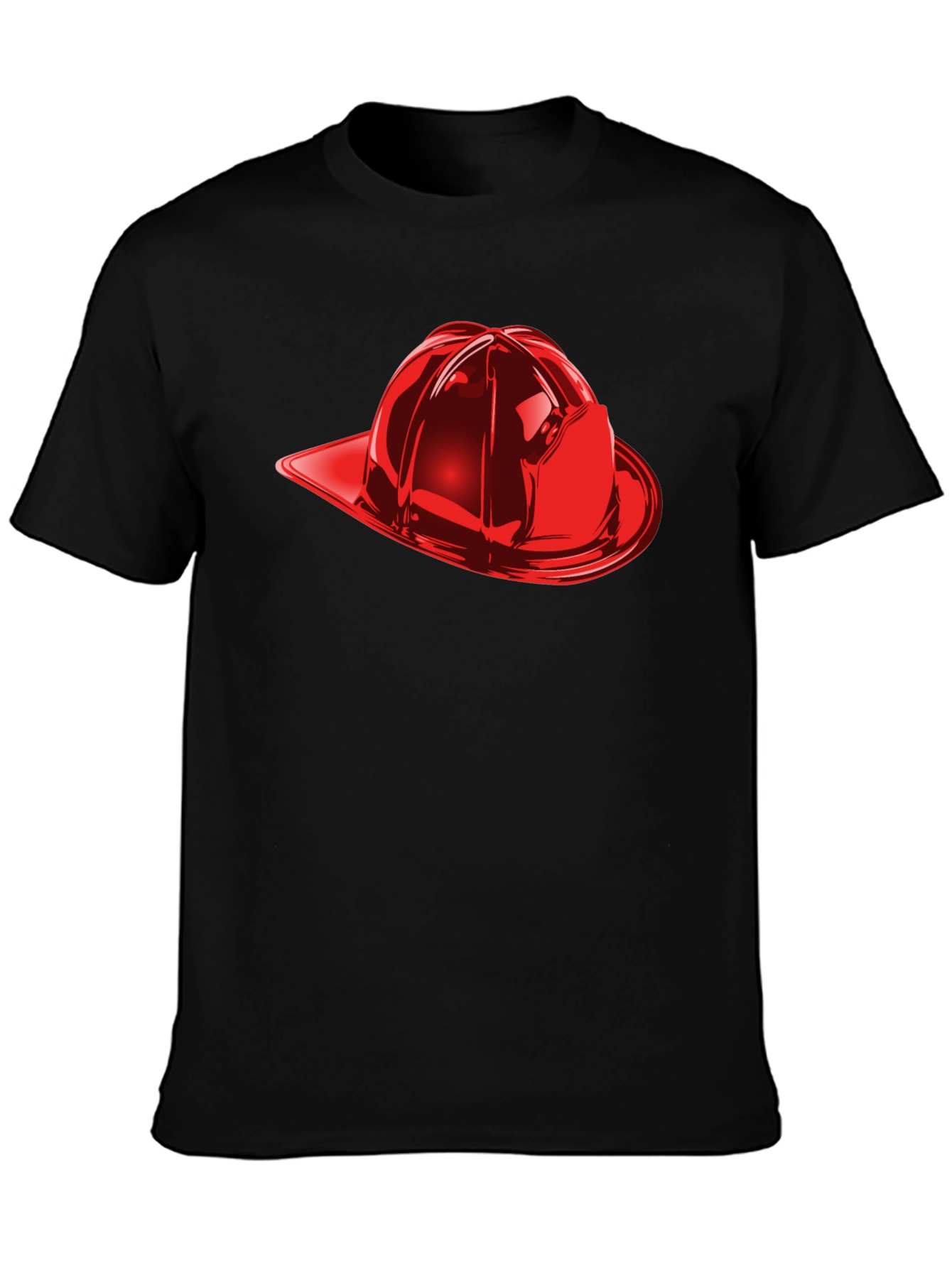 Firefighter Helmet Graphic Tee - Black