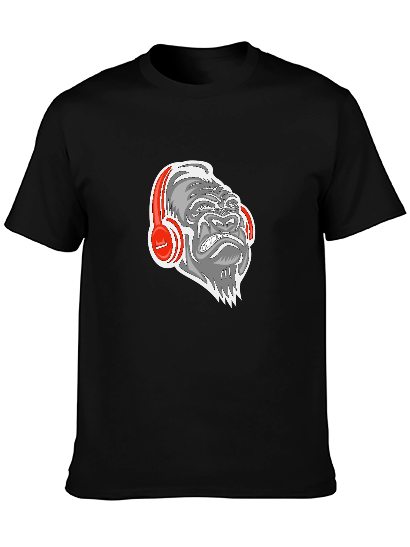 Gorilla Headphones Graphic Tee - Black