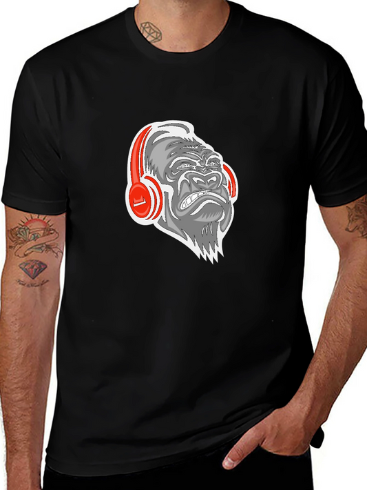 Gorilla Headphones Graphic Tee - Black