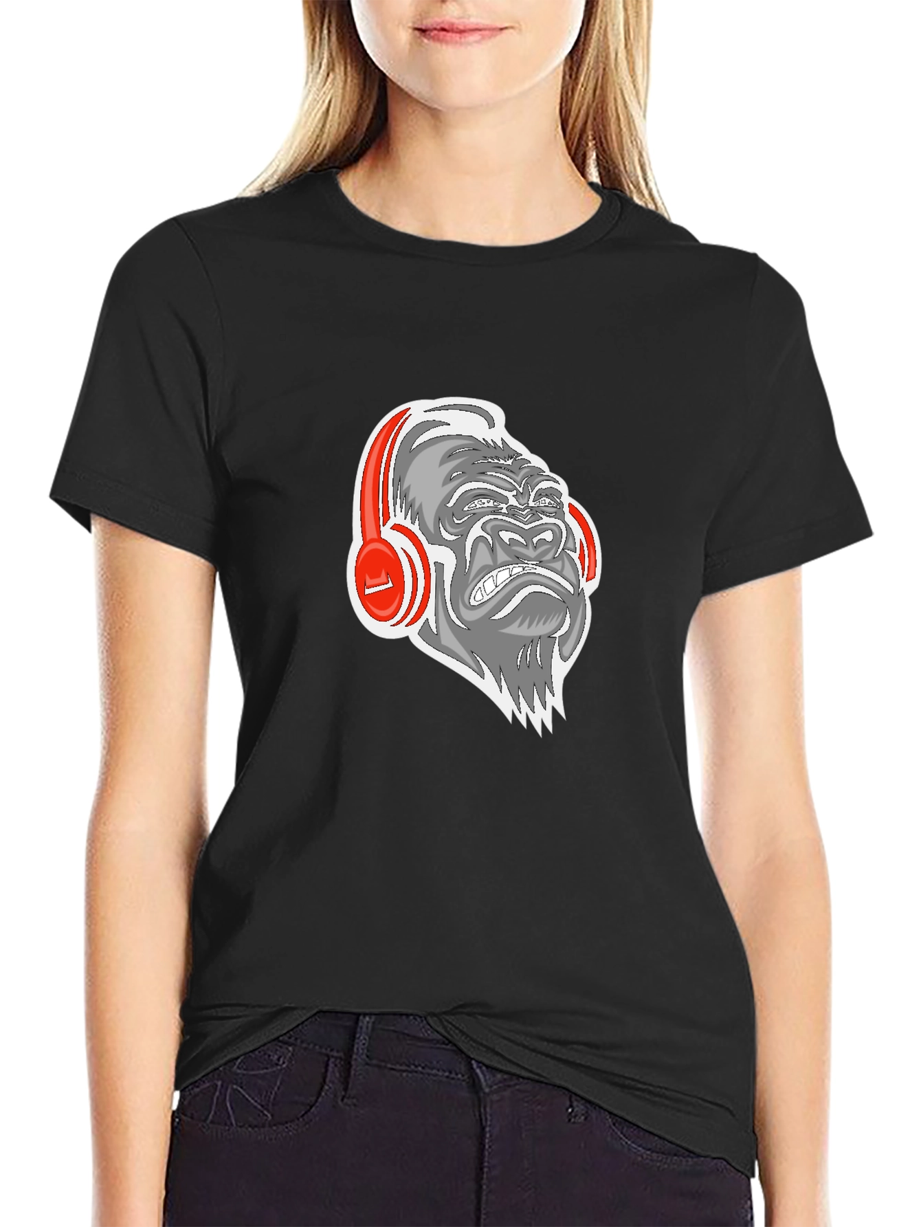 Gorilla Headphones Graphic Tee - Black