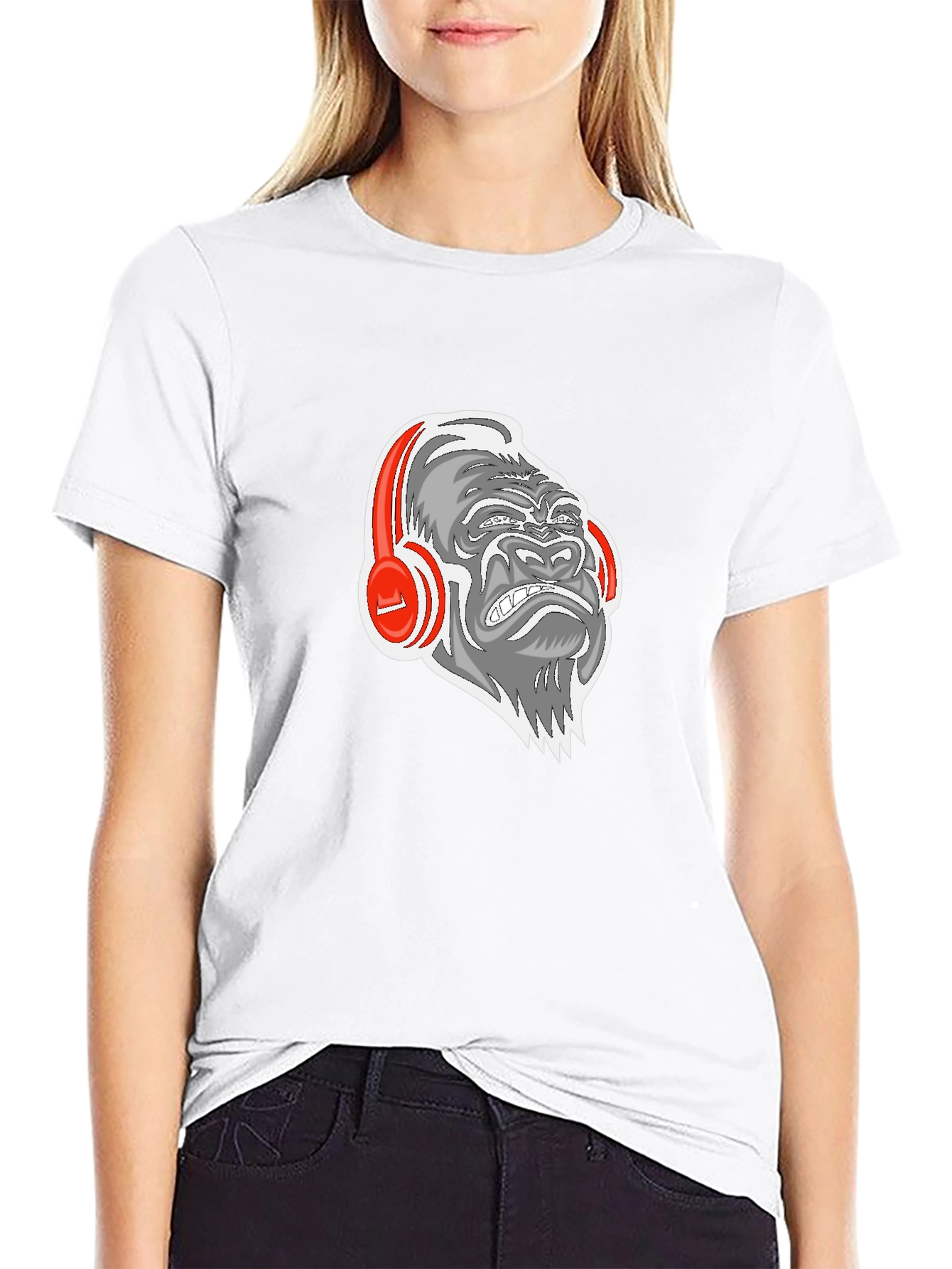 Gorilla Headphones Graphic Tee - Black