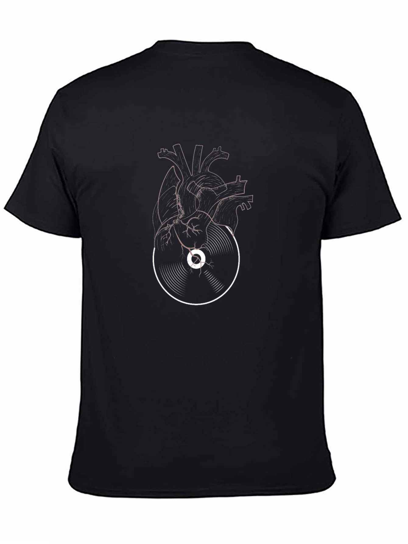 Heartbeat Vinyl Record Black T-Shirt