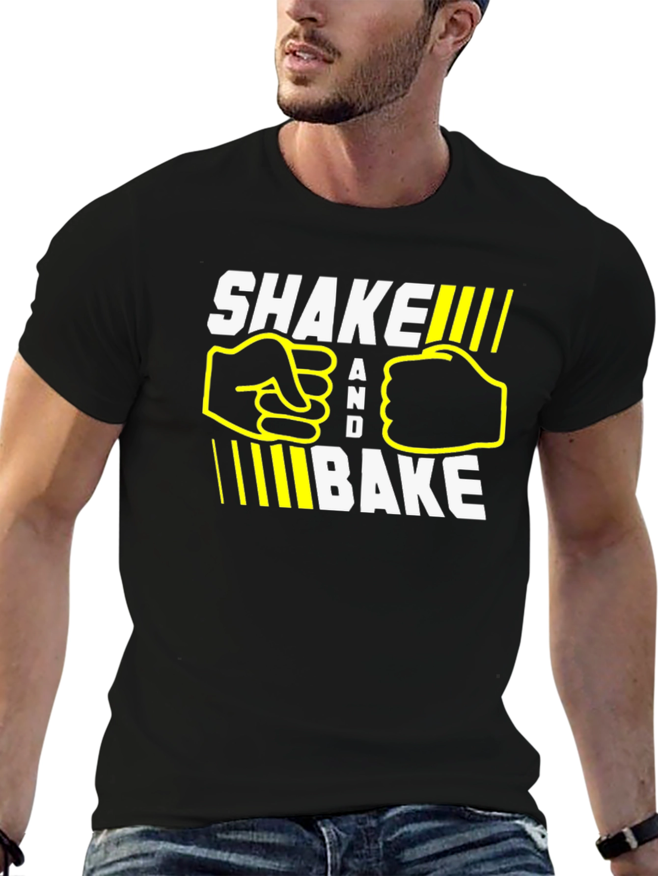 Shake and Bake Graphic Tee - Casual Black T-Shirt
